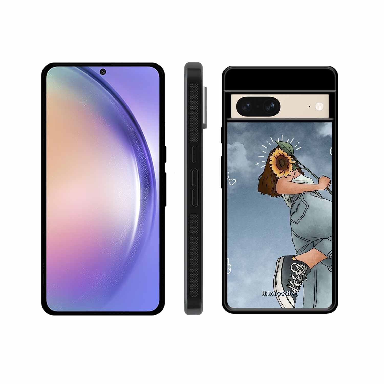 Girl with Sunflower Crown Glass Case For Google Pixel 8