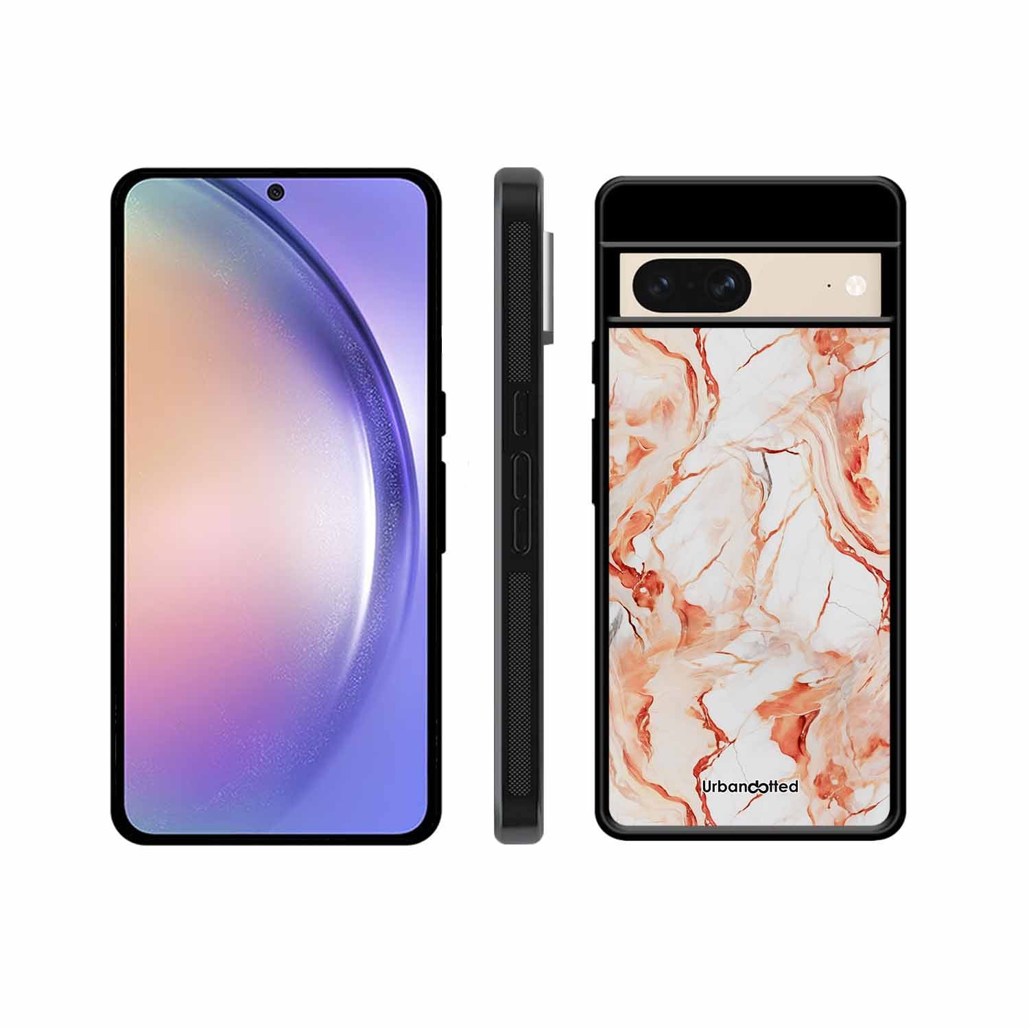 Elegant Rose Gold Veins Glass Case For Google Pixel 8