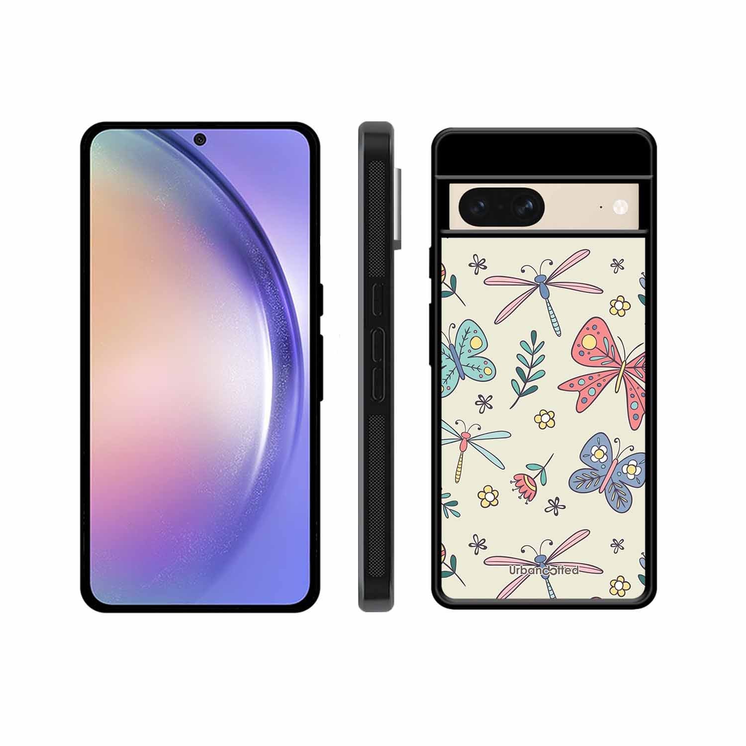 Butterfly and Dragonfly Garden Glass Case For Google Pixel 8