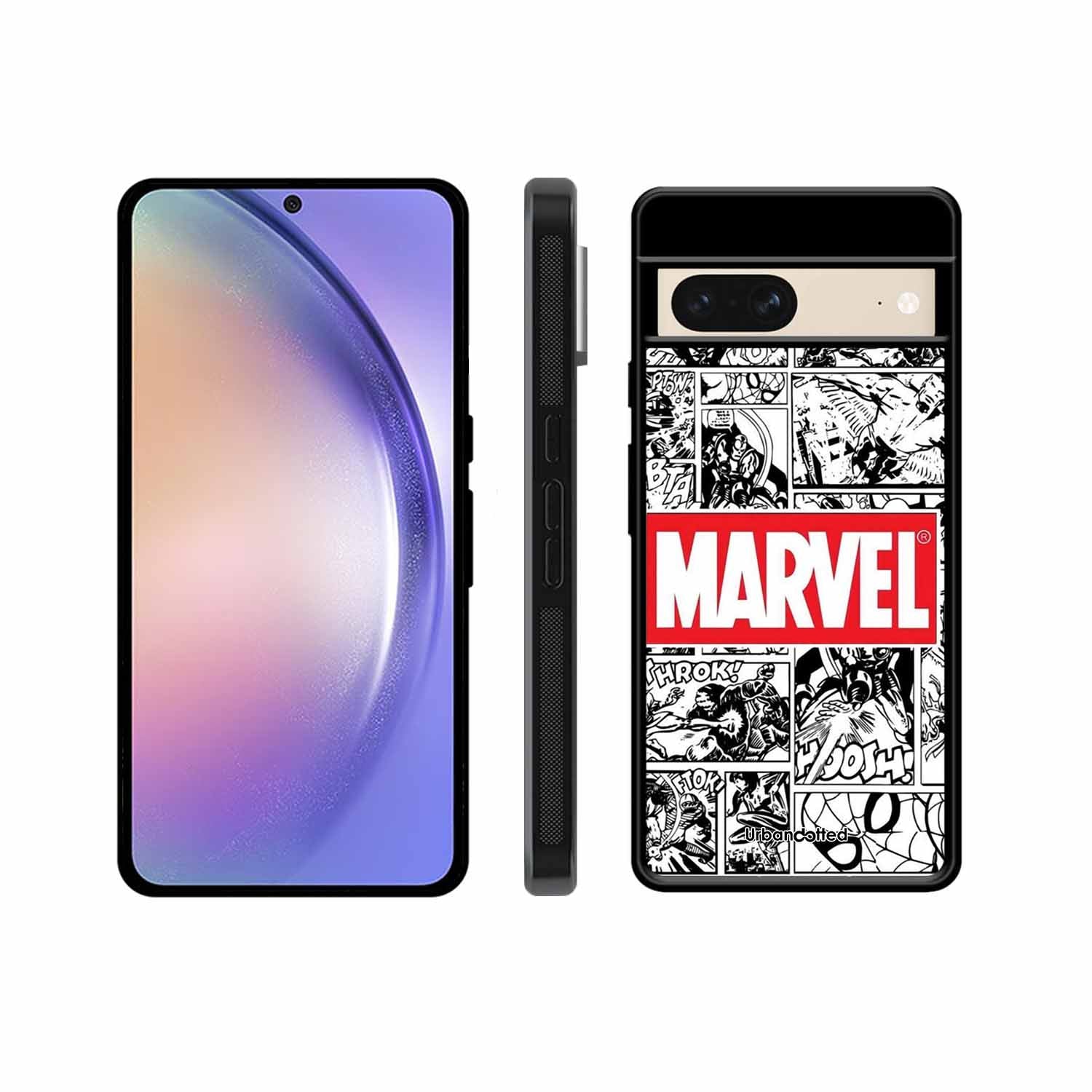 Black and White Comic Book Glass Case For Google Pixel 8