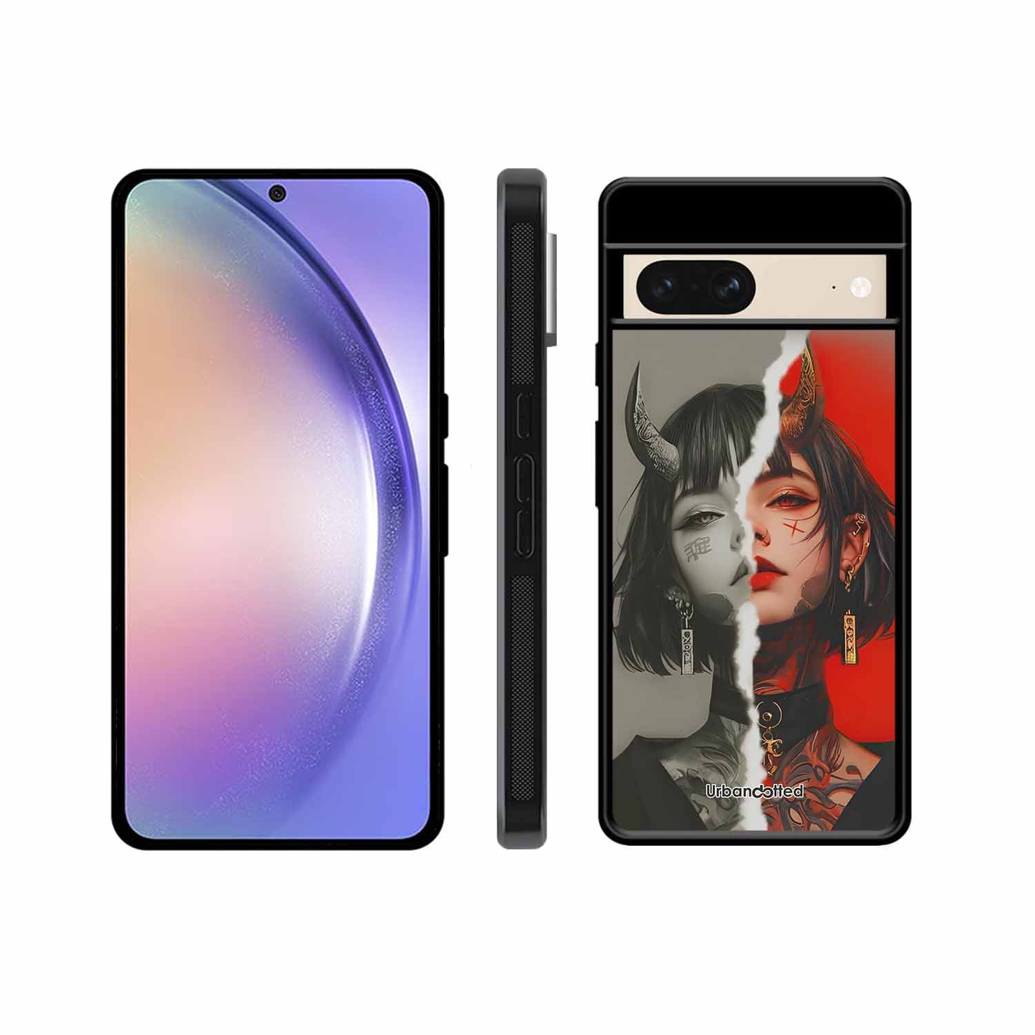 Yin Yang Demon Art Glass Case For Google Pixel 8