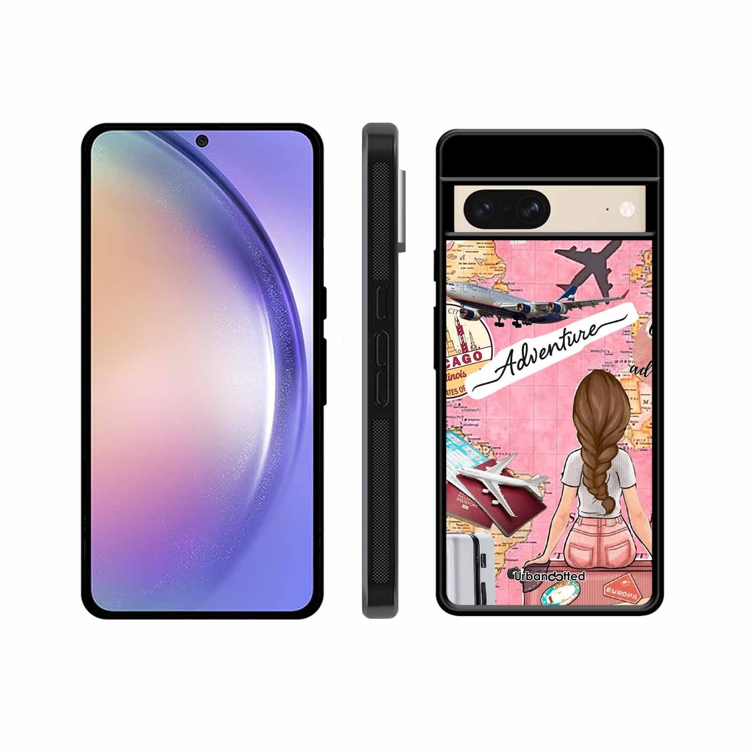 Travel Adventure Map Glass Case For Google Pixel 8