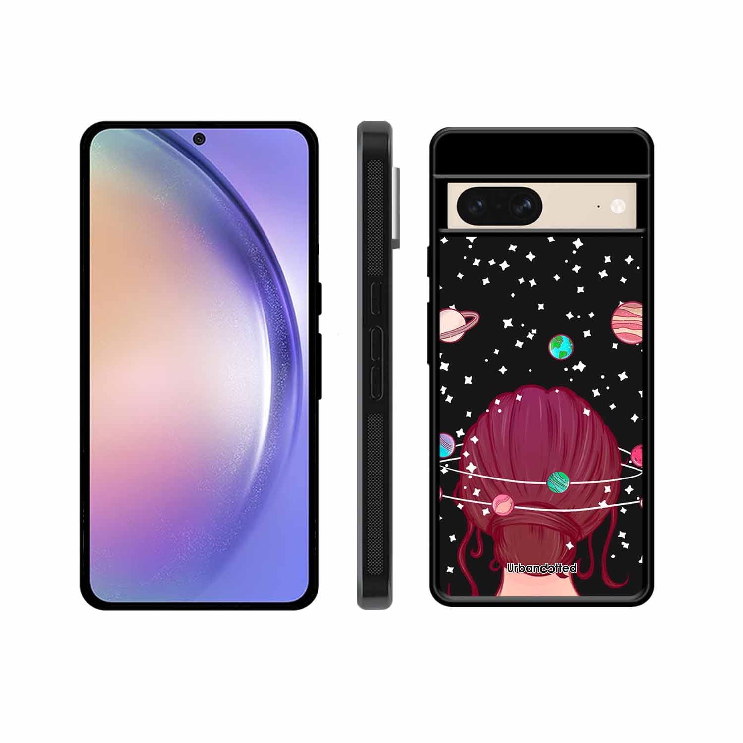 Galactic Hair Space Girl Glass Case For Google Pixel 8
