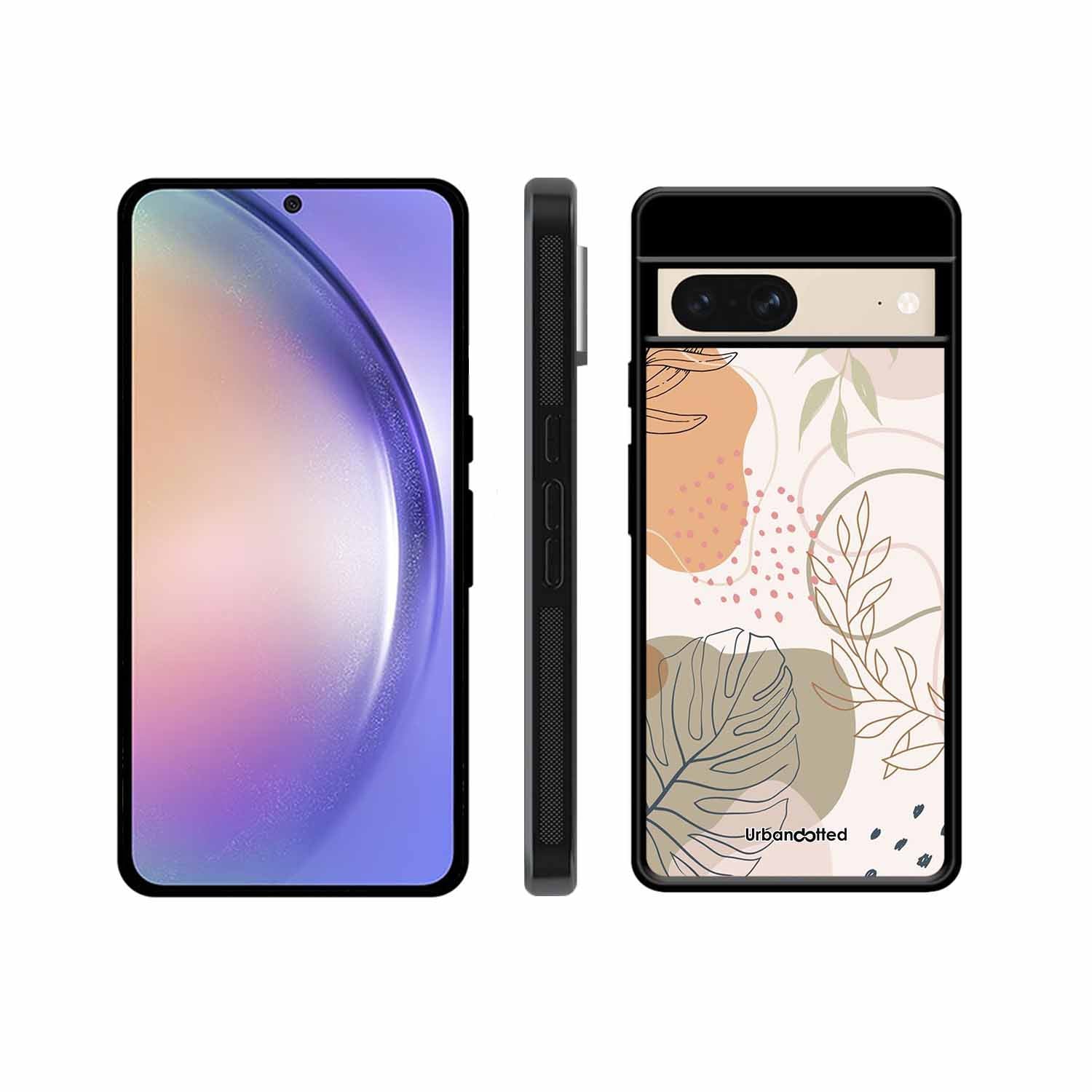 Minimalist Leaf Pattern Glass Case For Google Pixel 8