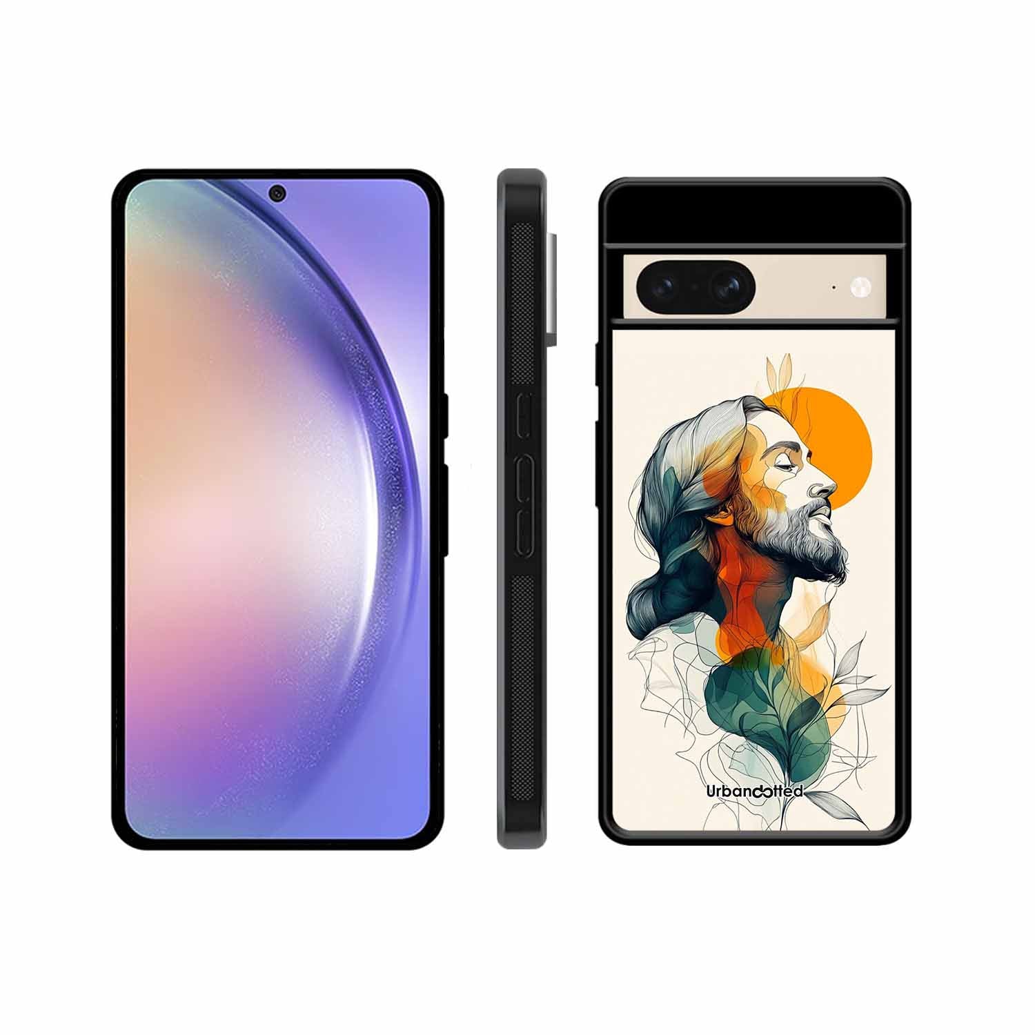 Jesus in Profile Prayer Glass Case For Google Pixel 8