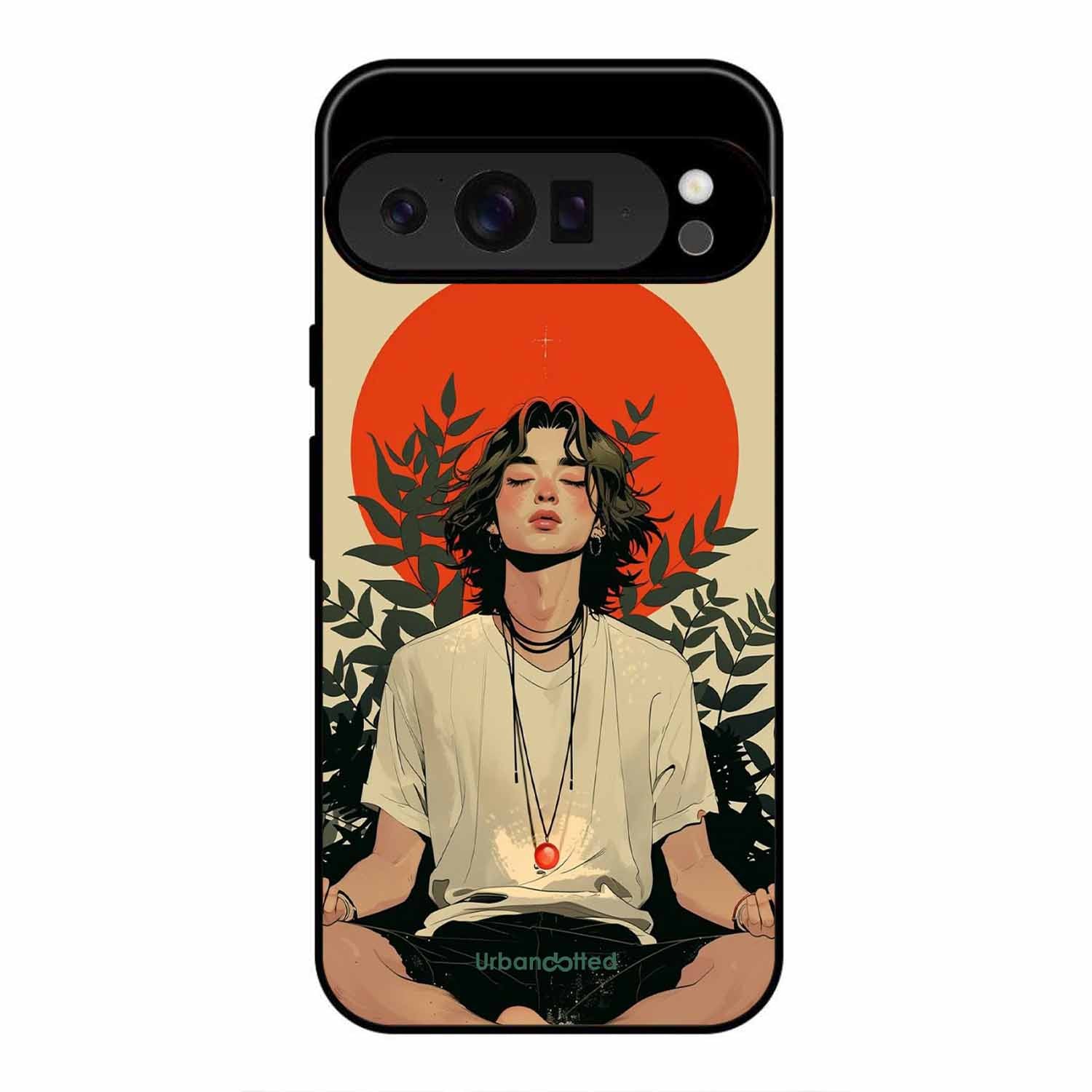 Meditating Figure Glass Case For Google Pixel 9 Pro