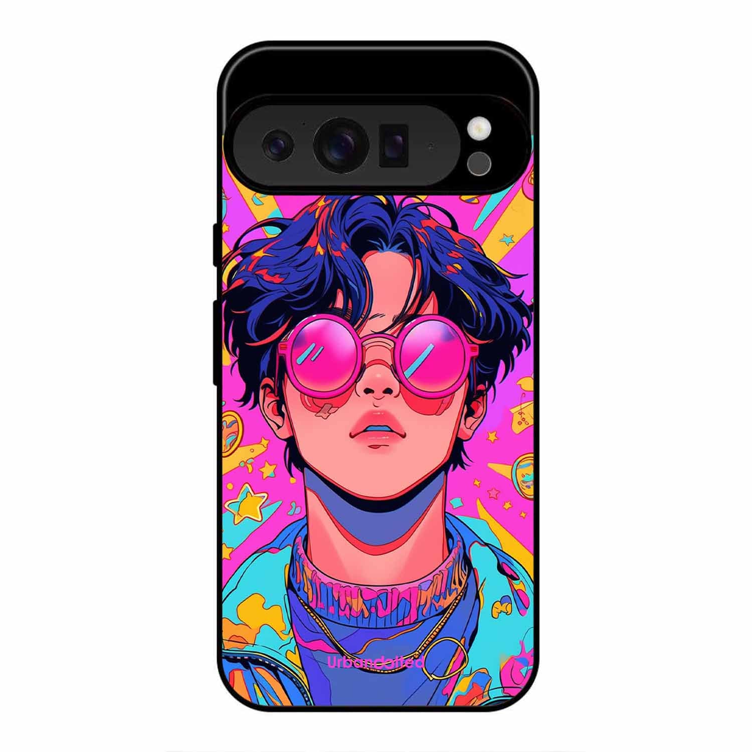 Neon Vibes Portrait Glass Case For Google Pixel 9 Pro