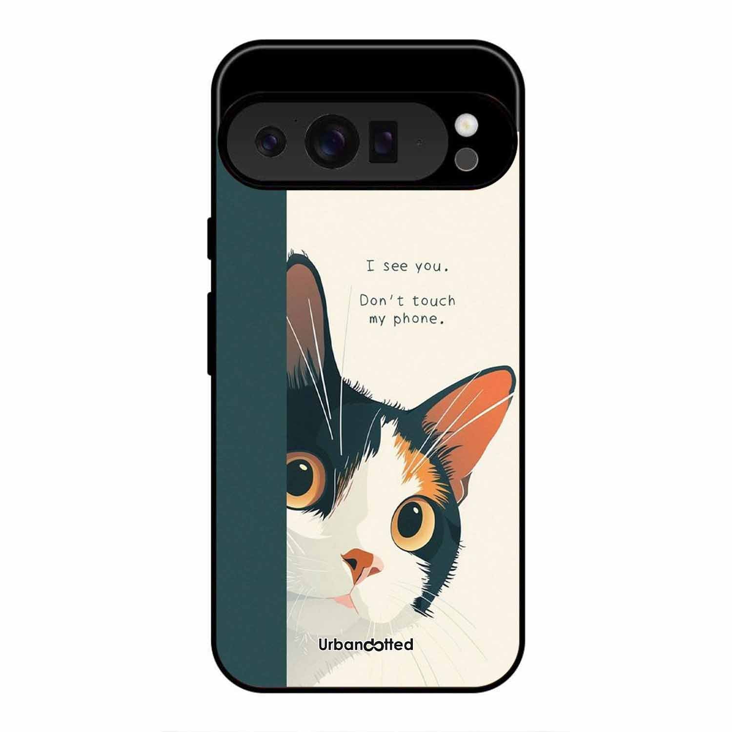 No Touch My Phone Cat Glass Case For Google Pixel 9 Pro