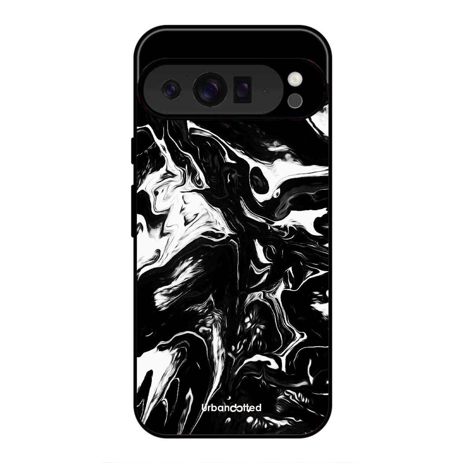 Dark Marble Texture Glass Case For Google Pixel 9 Pro