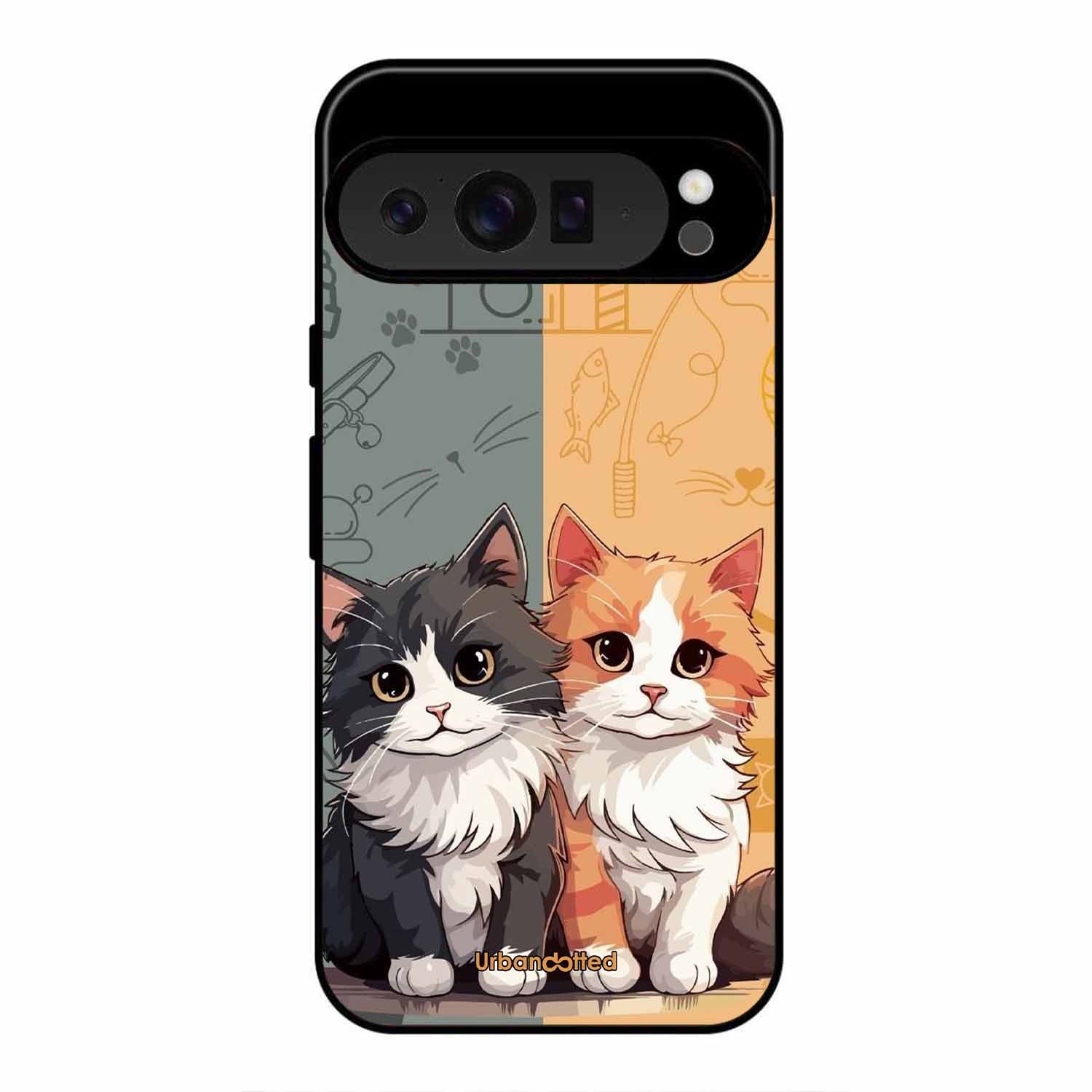 Yin and Yang Cats Glass Case For Google Pixel 9 Pro