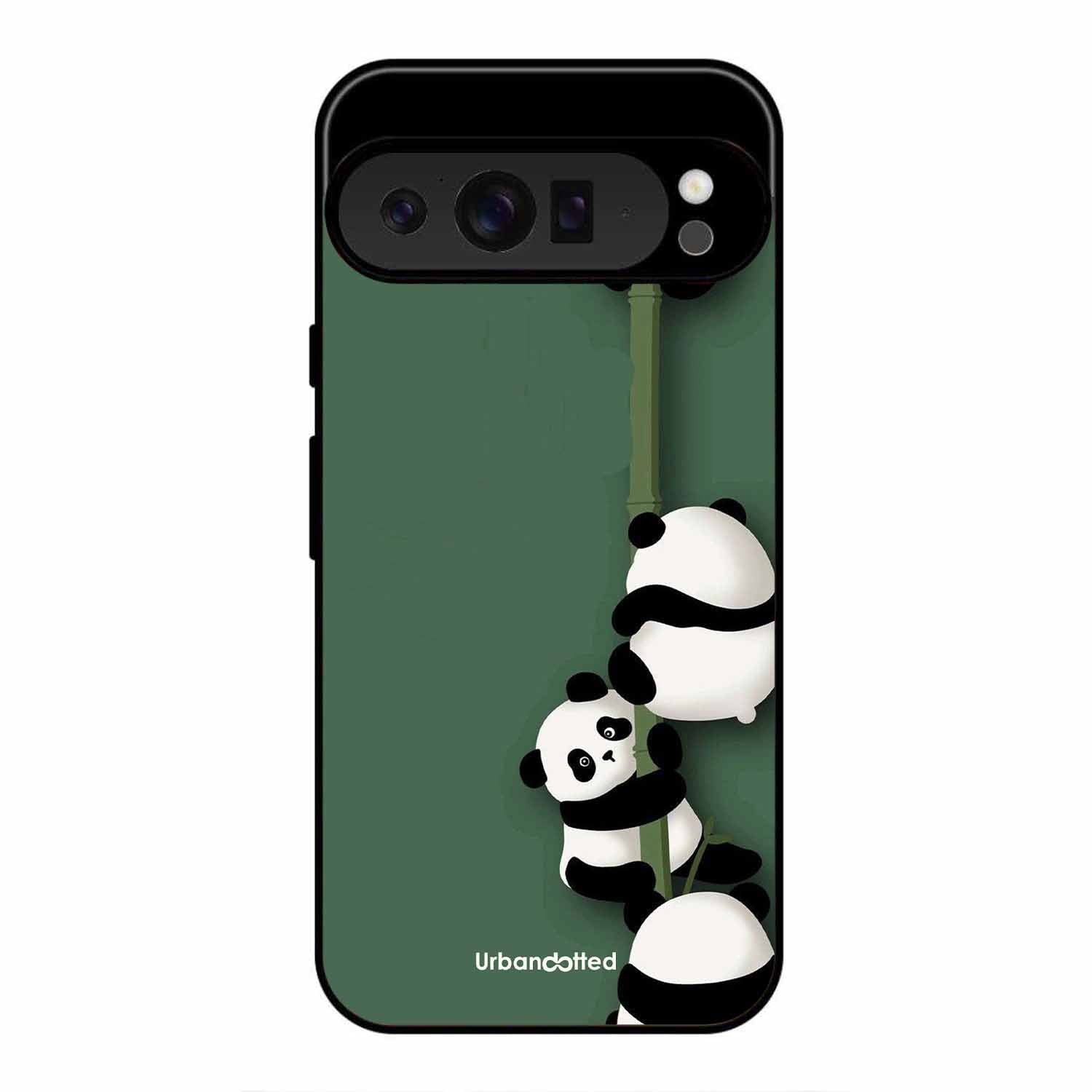 Climbing Pandas Glass Case For Google Pixel 9 Pro XL