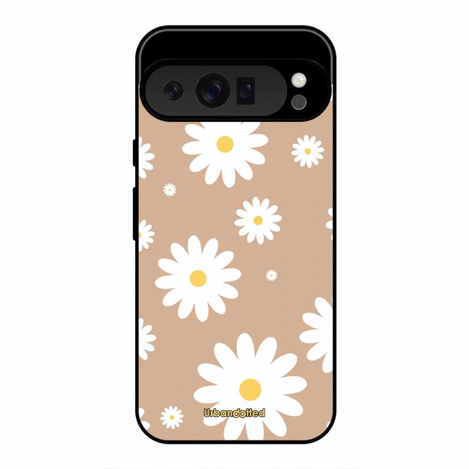 Tan Daisy Field Glass Case For Google Pixel 9 Pro