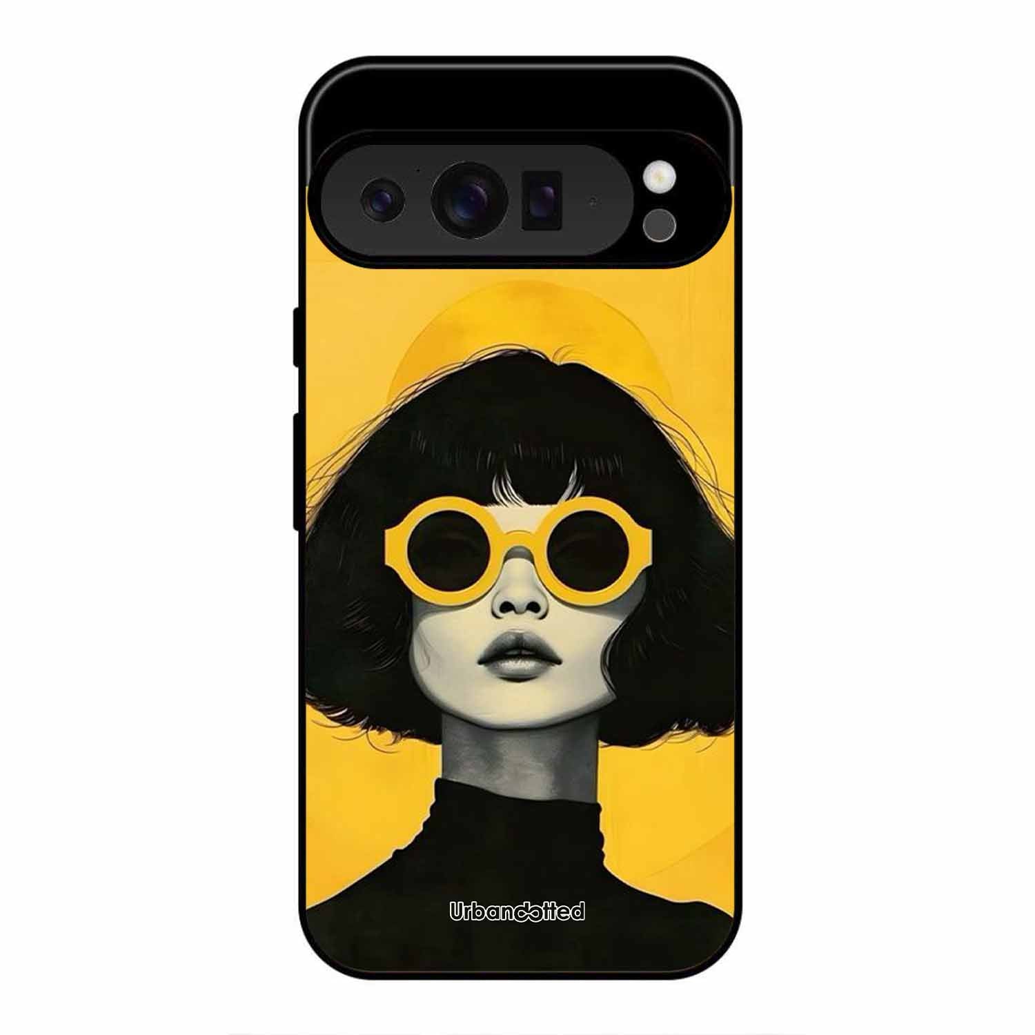 Retro Sunglasses Portrait Glass Case For Google Pixel 9 Pro XL