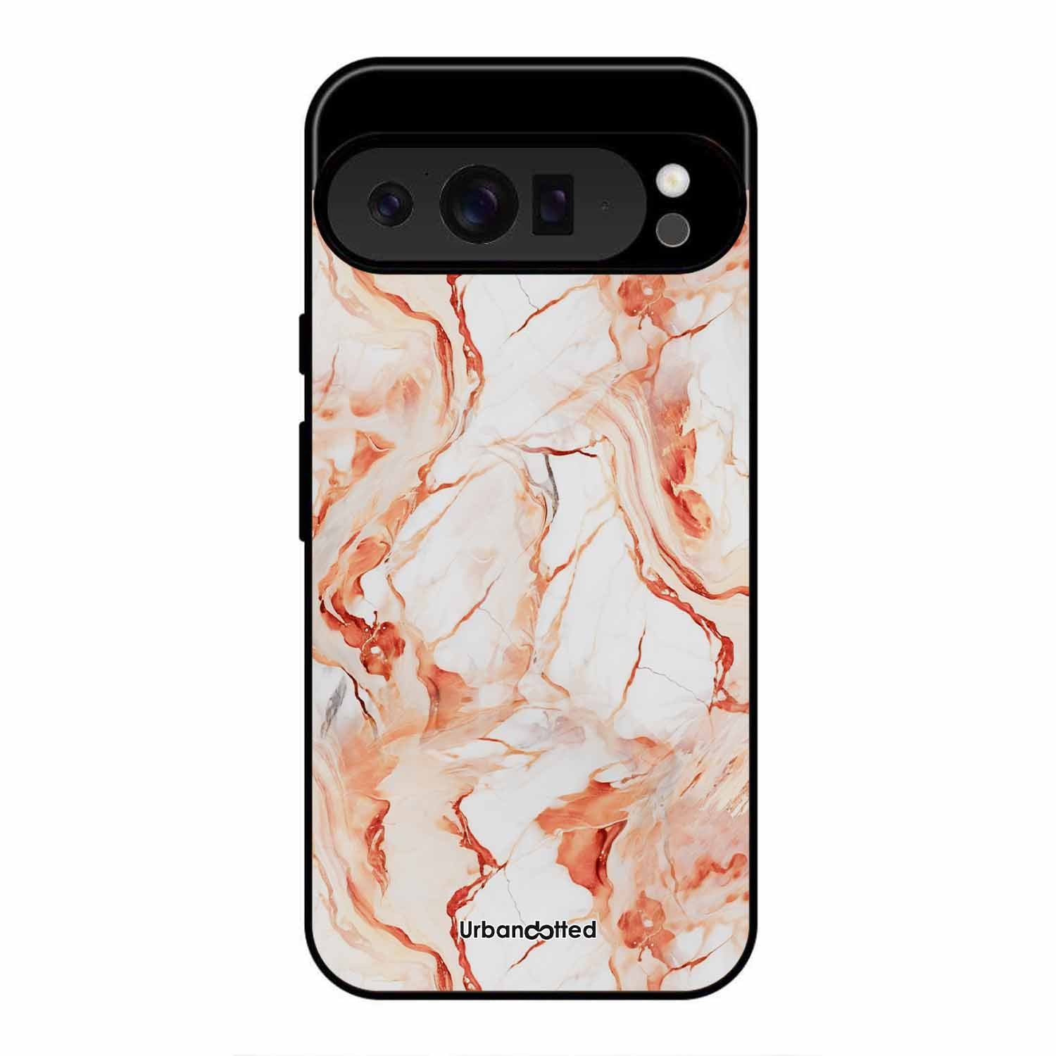 Elegant Rose Gold Veins Glass Case For Google Pixel 9 Pro