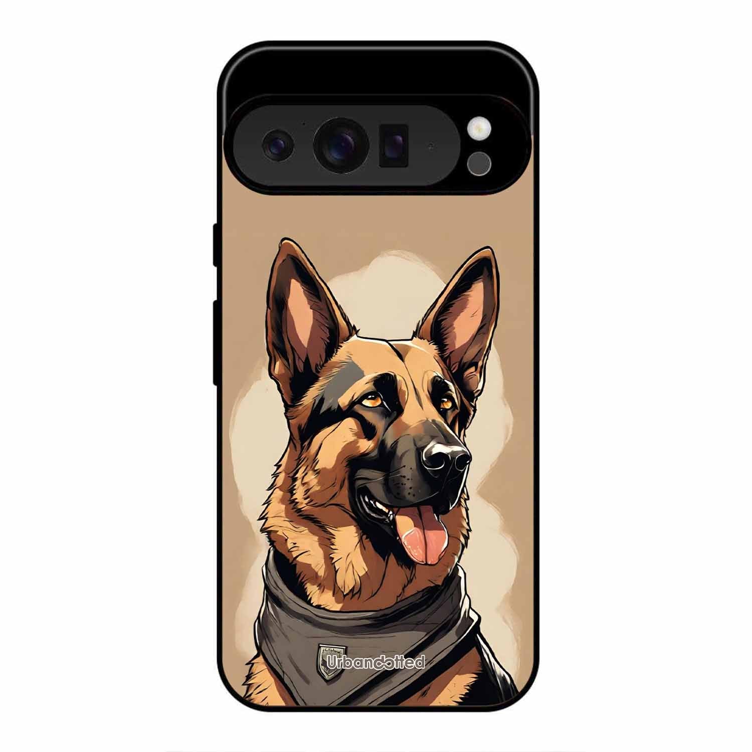 German Shepherd Portrait Glass Case For Google Pixel 9 Pro