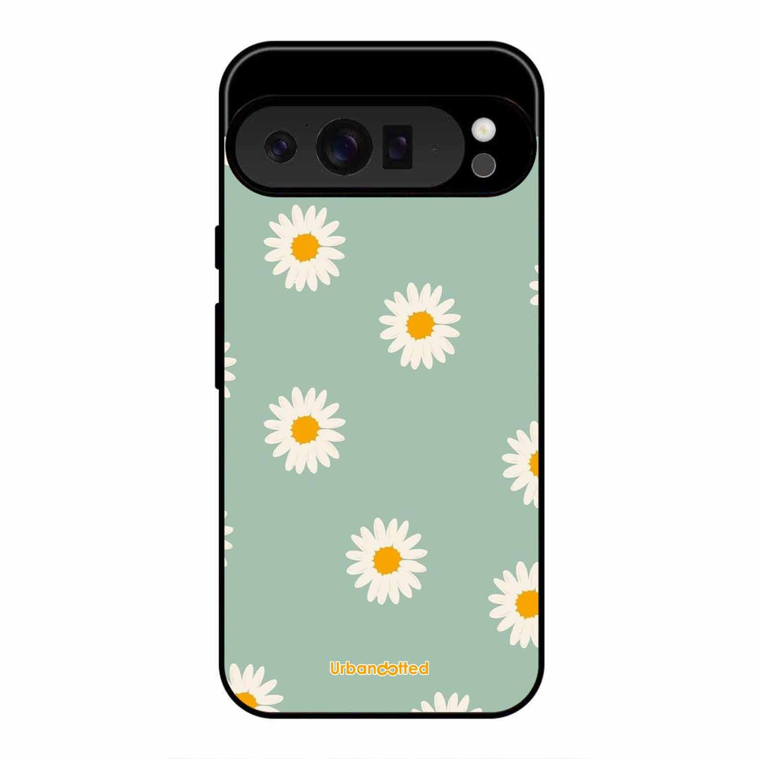 Scattered White Daisies Glass Case For Google Pixel 9 Pro