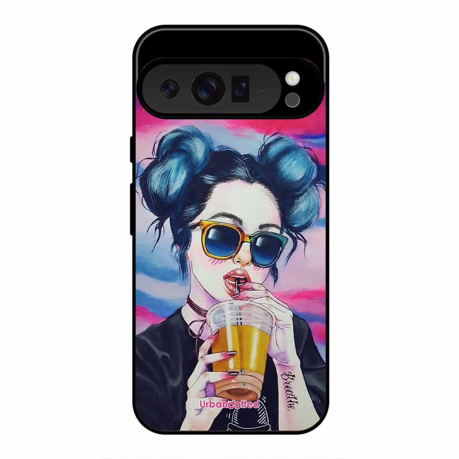 "Breathe" Tattoo Girl Glass Case For Google Pixel 9 Pro XL