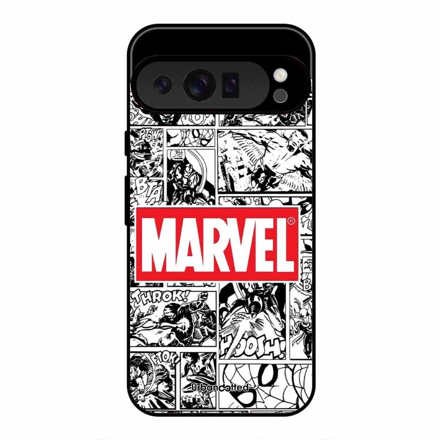Black and White Comic Book Glass Case For Google Pixel 9 Pro