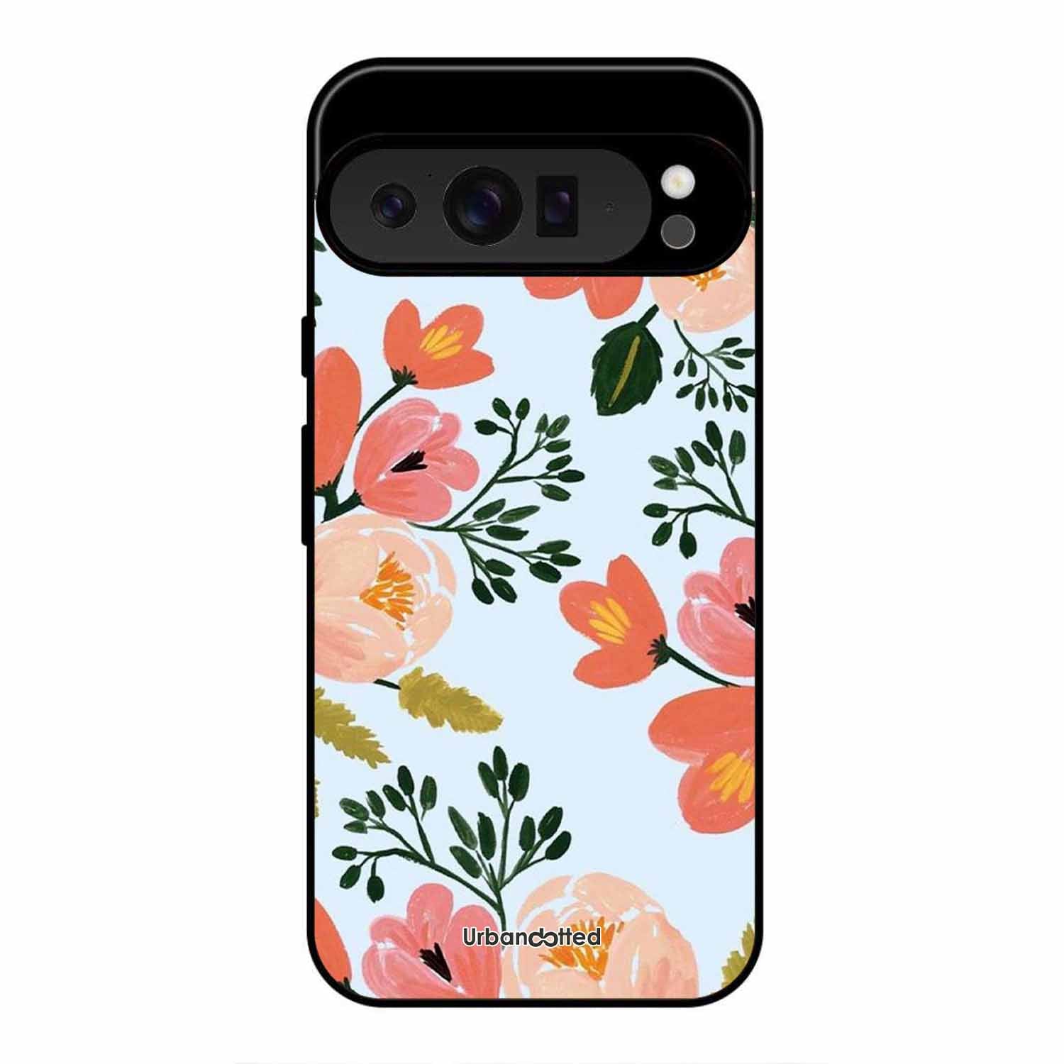 Painted Floral Bouque Glass Case For Google Pixel 9 Pro