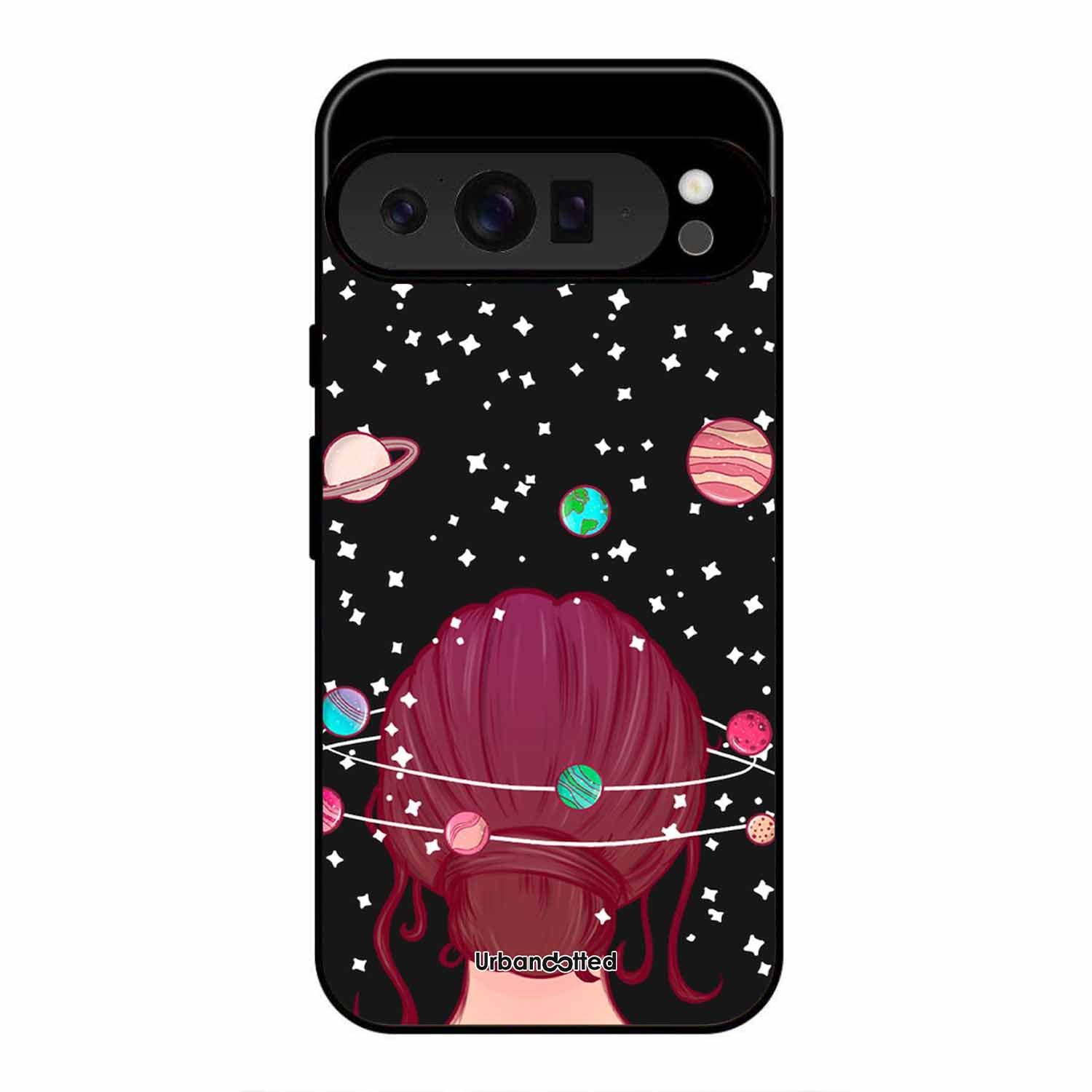 Galactic Hair Space Girl Glass Case For Google Pixel 9 Pro