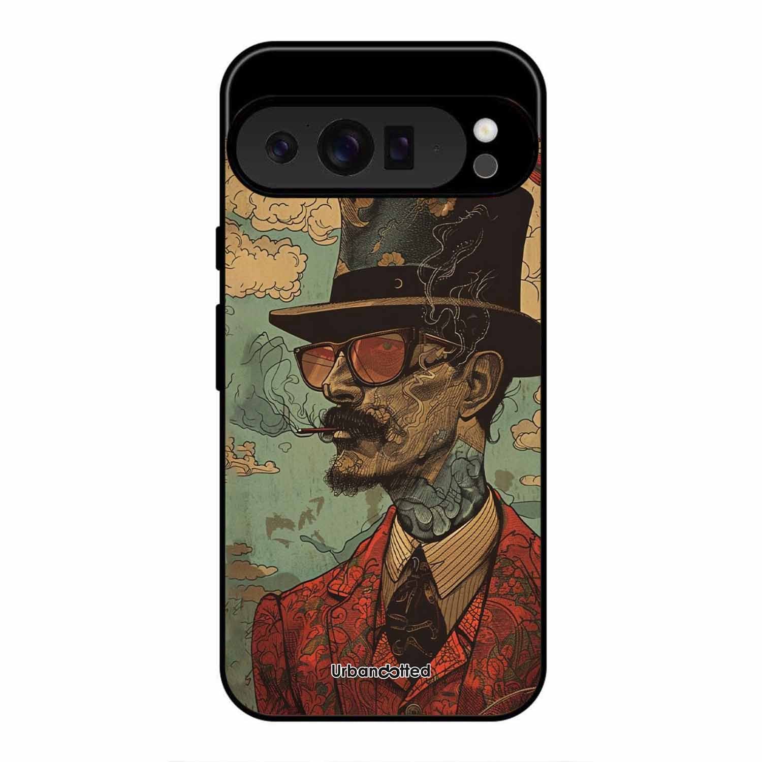 Steampunk Gentleman Smoker Glass Case For Google Pixel 9 Pro