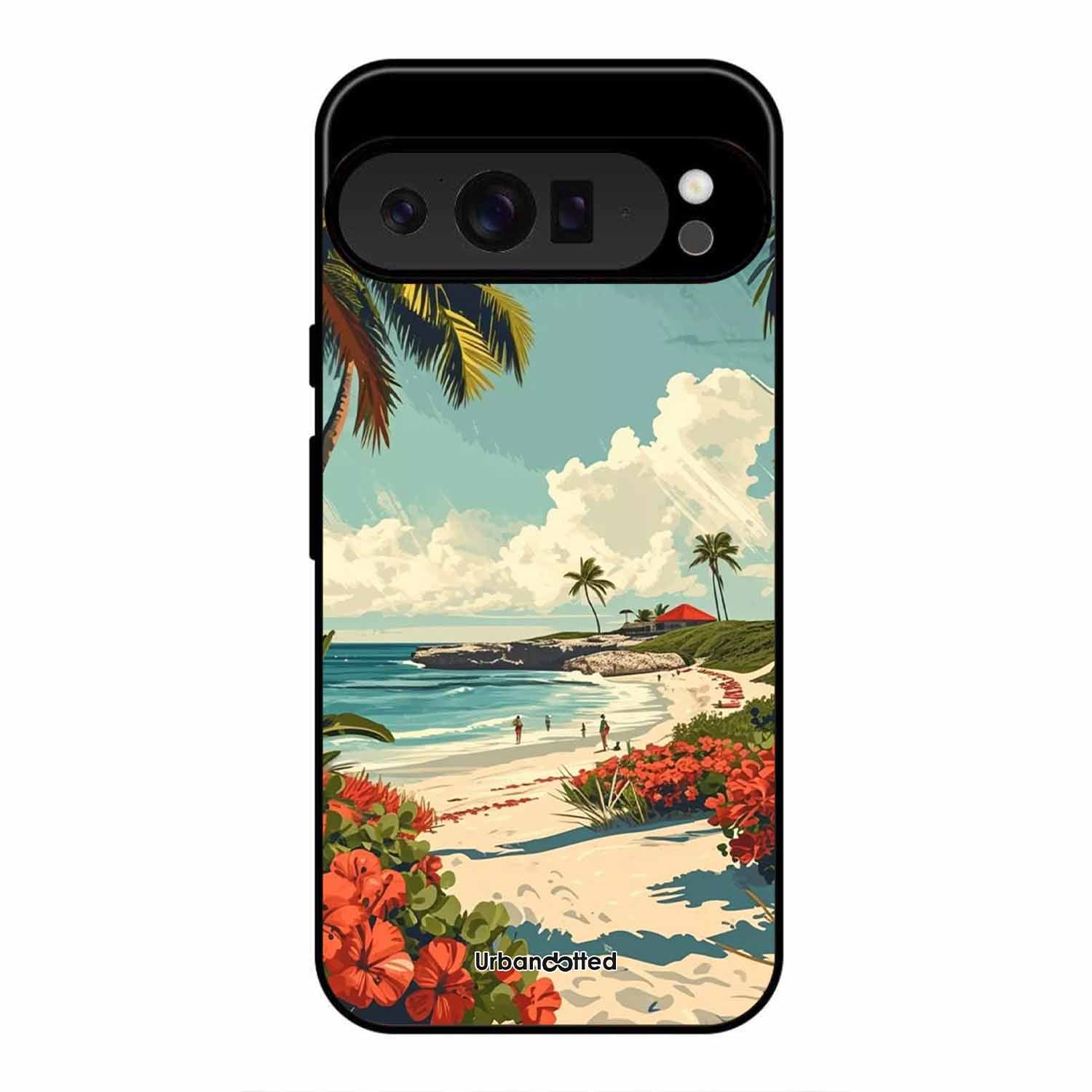 Tropical Beach Paradise Glass Case For Google Pixel 9 Pro