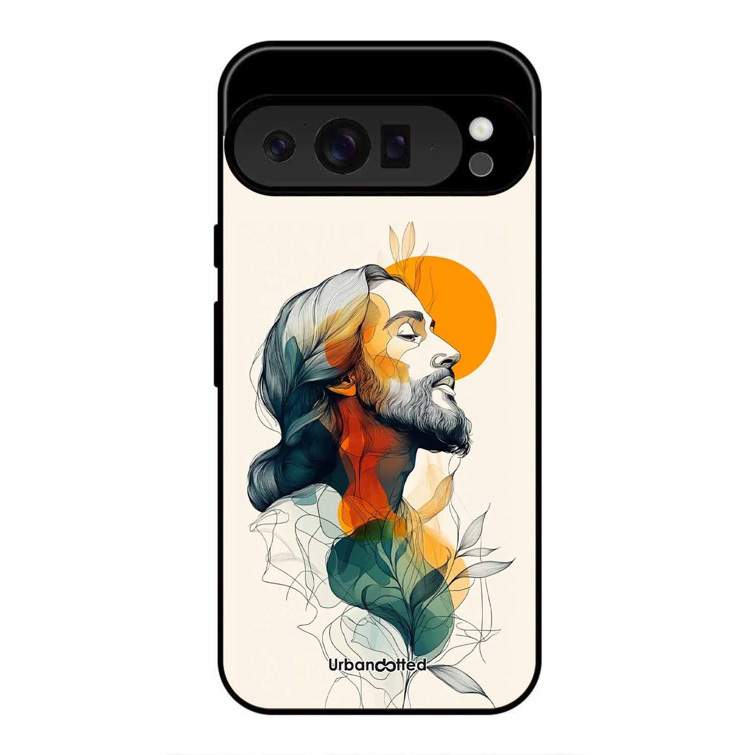 Jesus in Profile Prayer Glass Case For Google Pixel 9 Pro