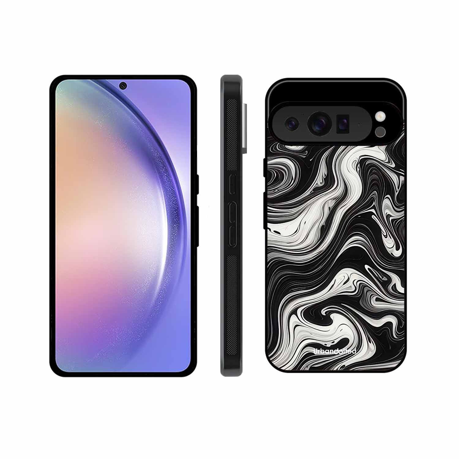Monochrome Marble Glass Case For Google Pixel 9 Pro