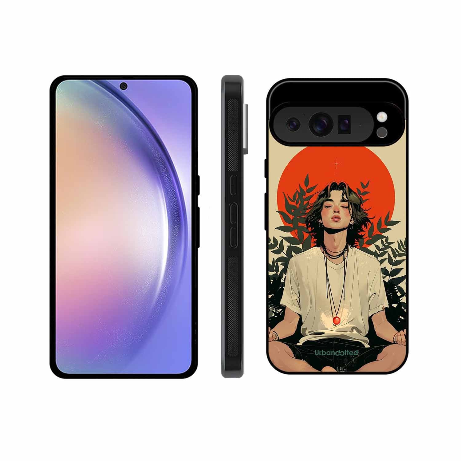 Meditating Figure Glass Case For Google Pixel 9 Pro