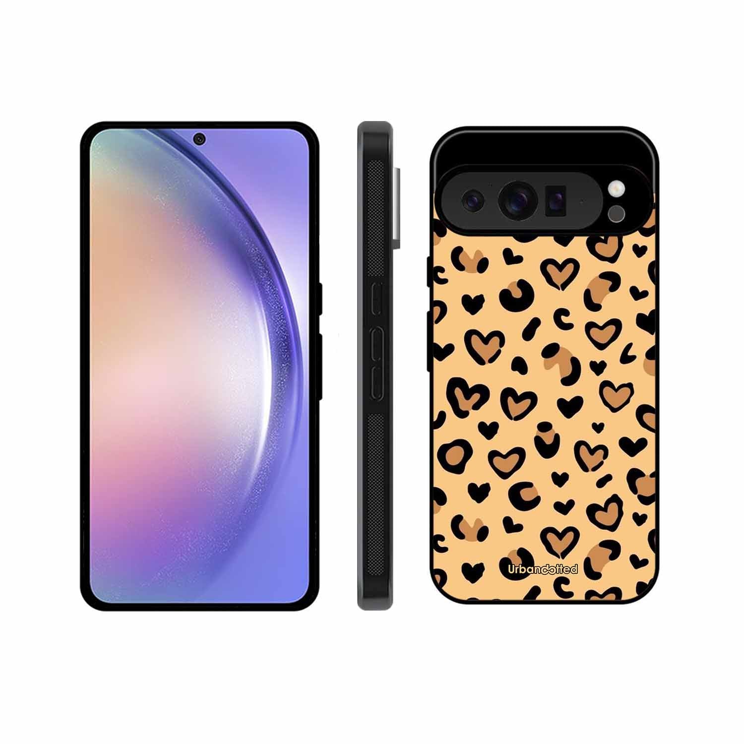 Native Animal Print Hearts Glass Case For Google Pixel 9 Pro