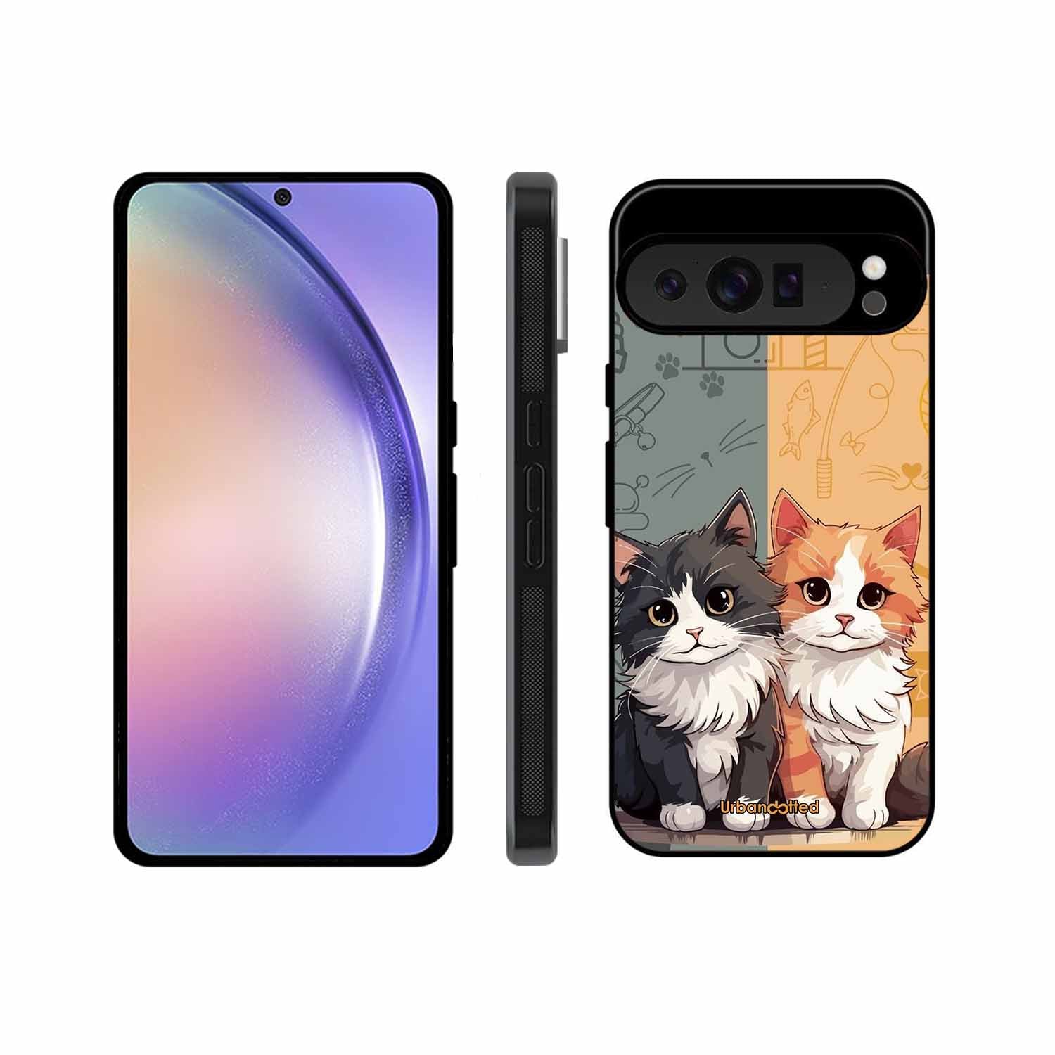 Yin and Yang Cats Glass Case For Google Pixel 9 Pro