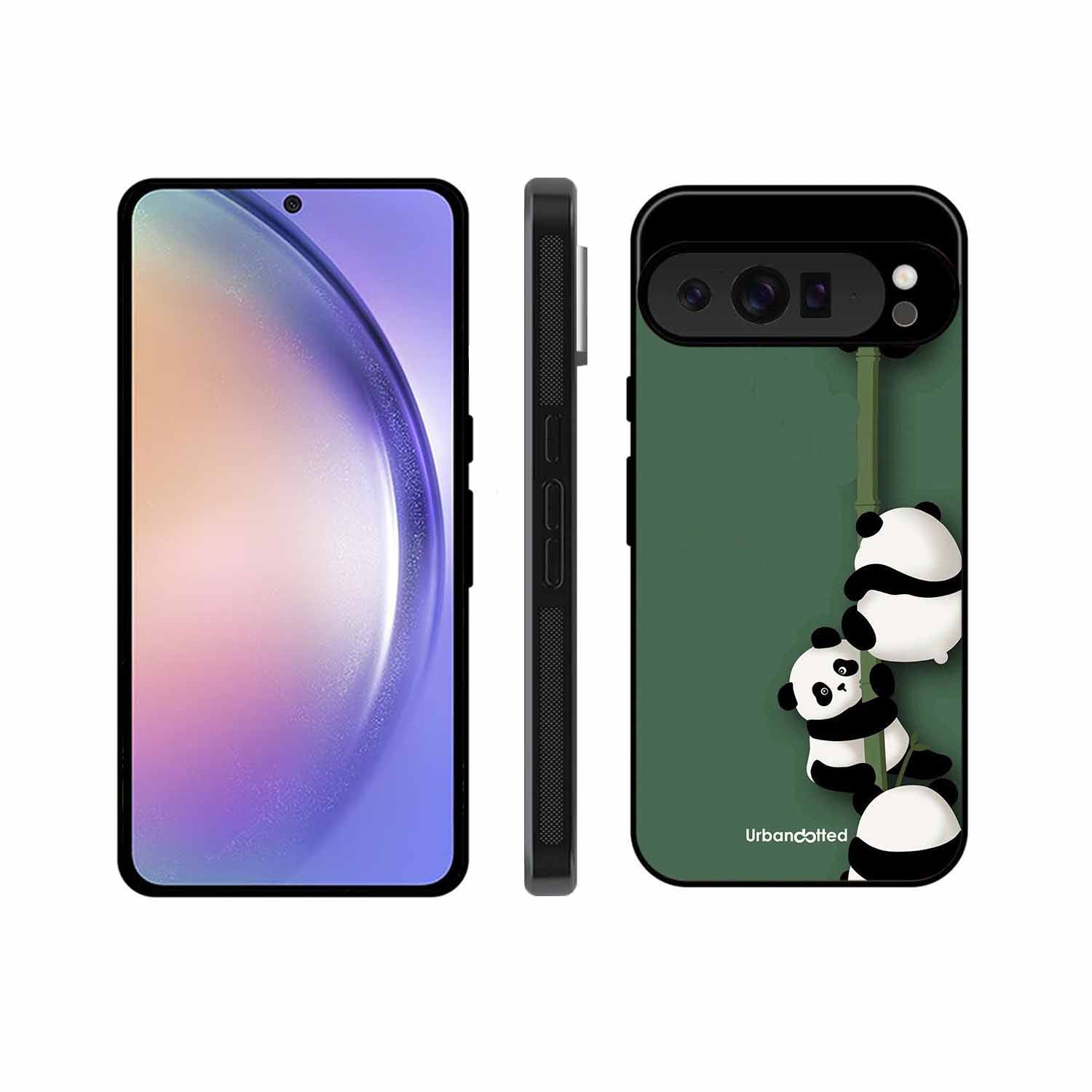 Climbing Pandas Glass Case For Google Pixel 9 Pro XL