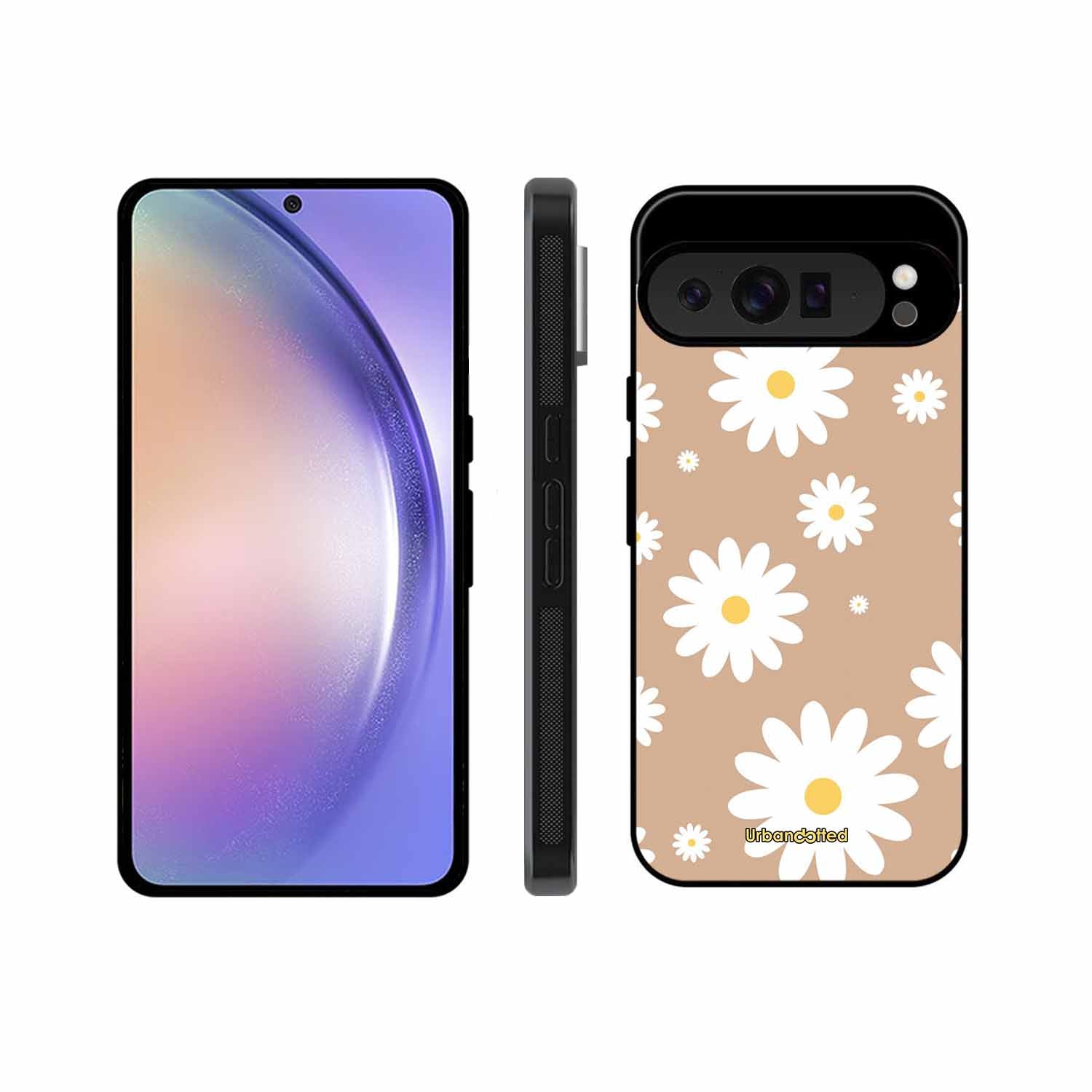 Tan Daisy Field Glass Case For Google Pixel 9 Pro
