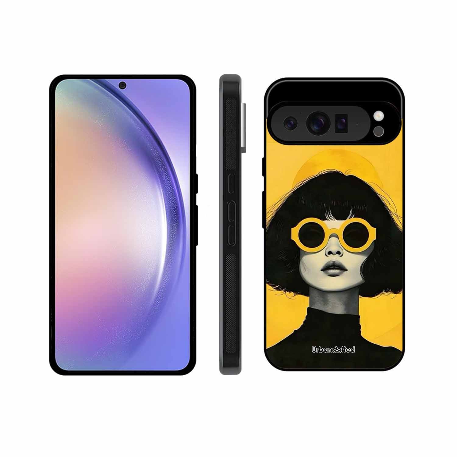 Retro Sunglasses Portrait Glass Case For Google Pixel 9 Pro XL