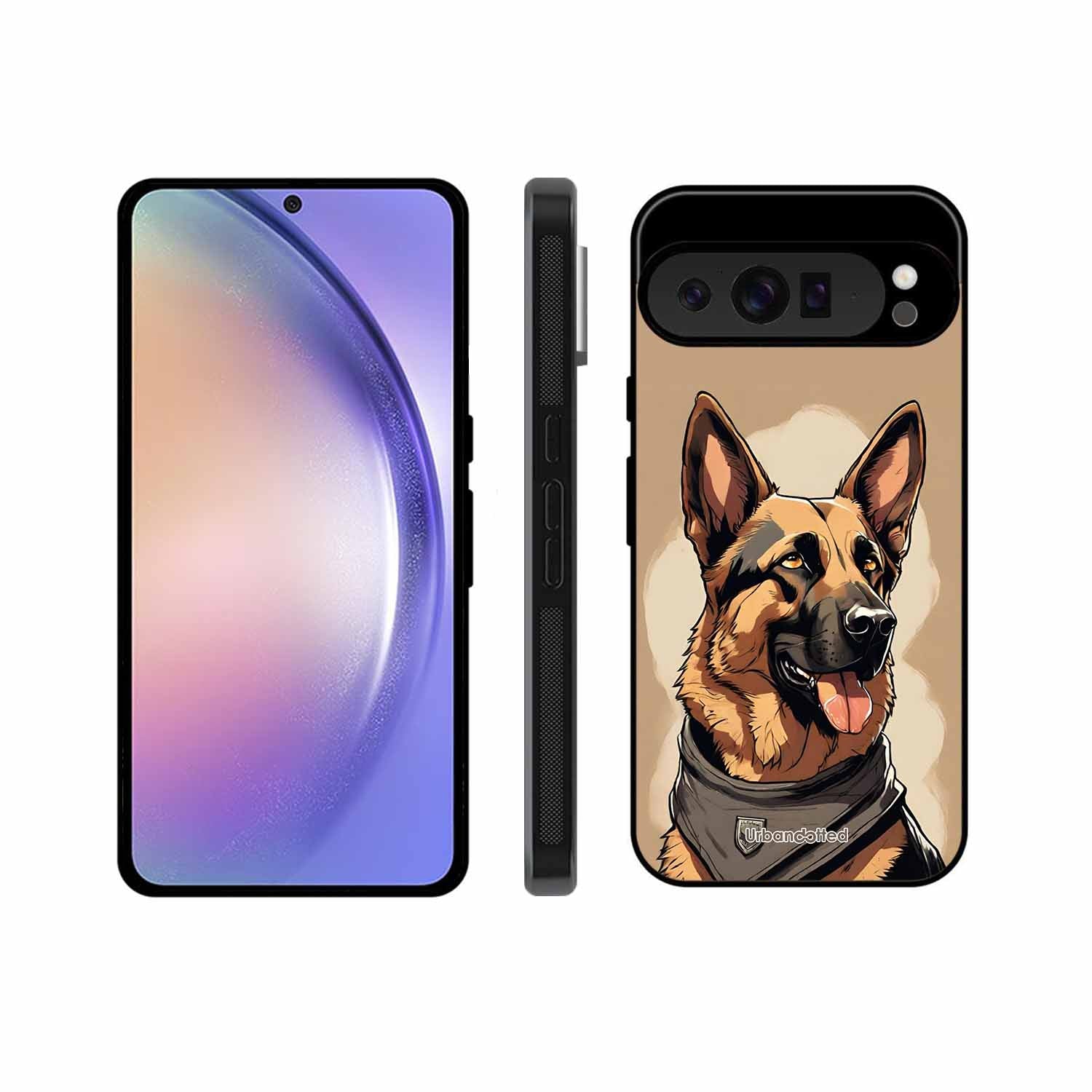 German Shepherd Portrait Glass Case For Google Pixel 9 Pro