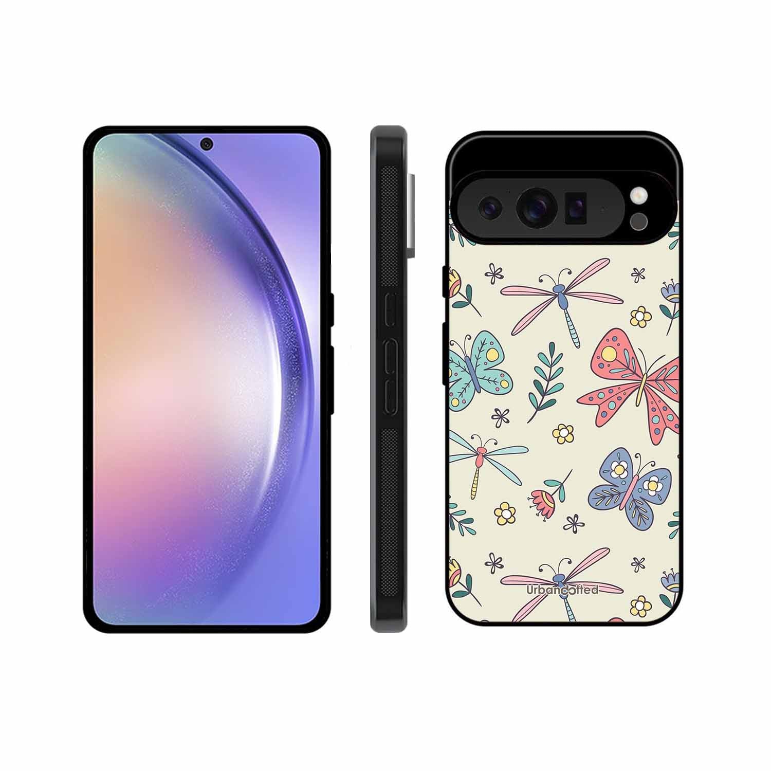 Butterfly and Dragonfly Garden Glass Case For Google Pixel 9 Pro