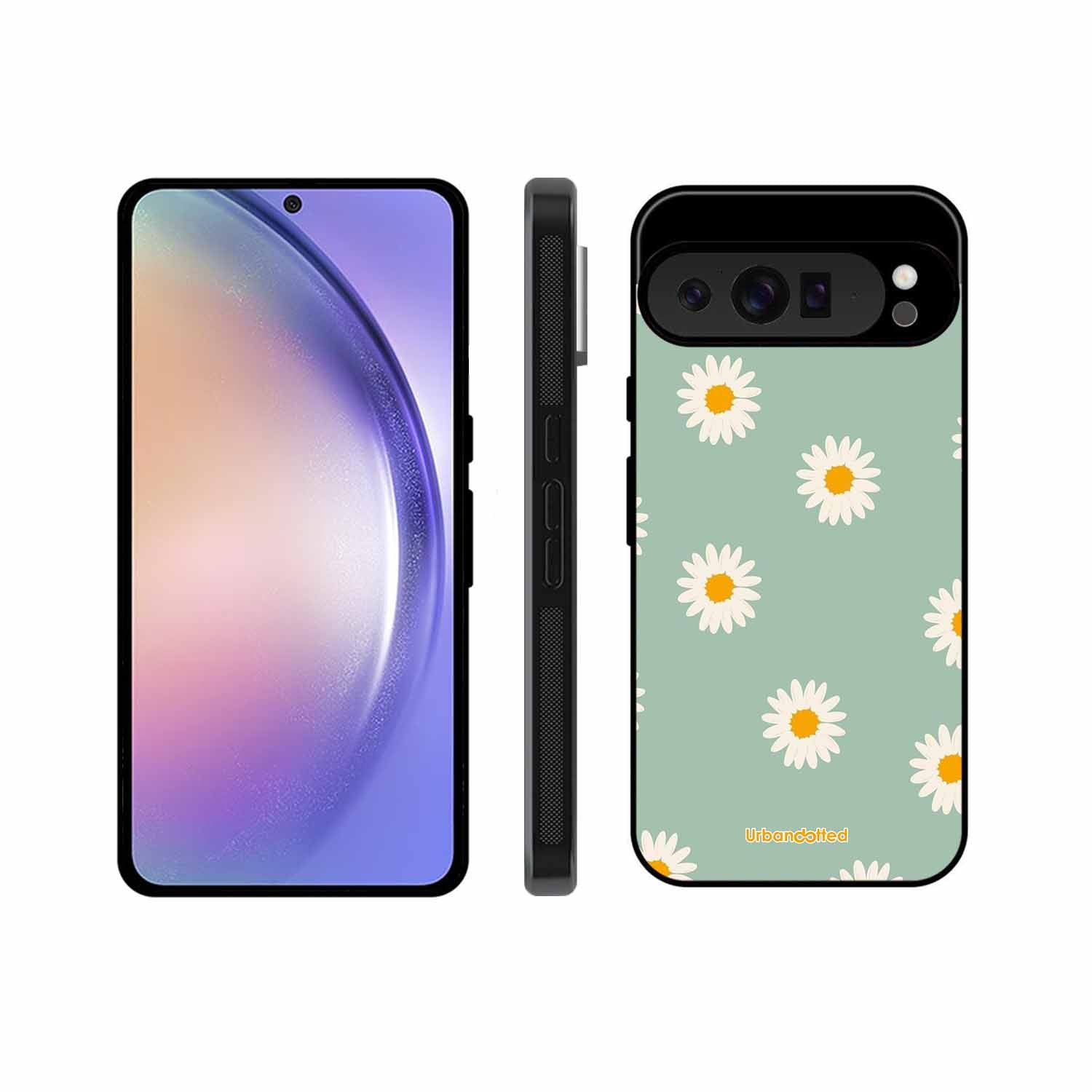 Scattered White Daisies Glass Case For Google Pixel 9 Pro