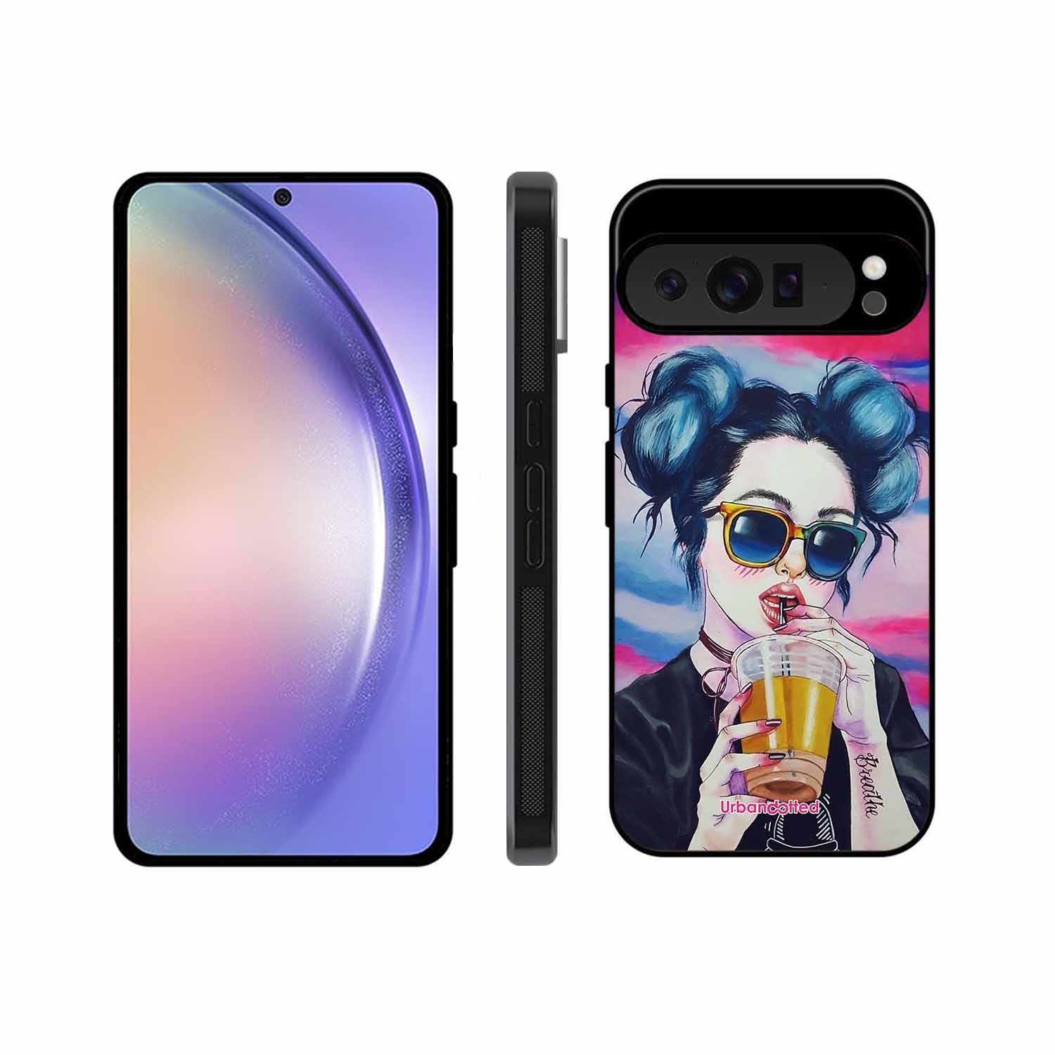 "Breathe" Tattoo Girl Glass Case For Google Pixel 9 Pro XL