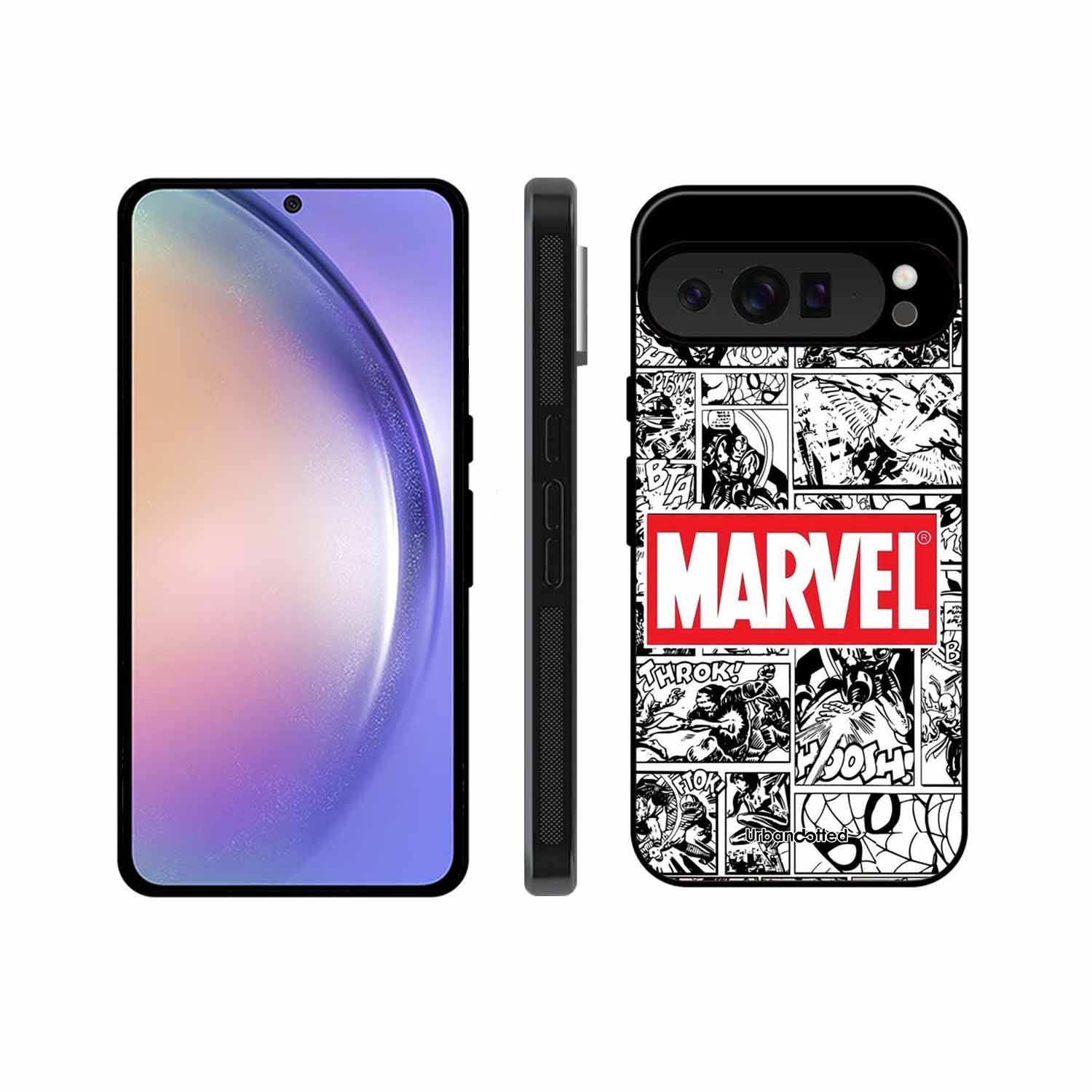 Black and White Comic Book Glass Case For Google Pixel 9 Pro