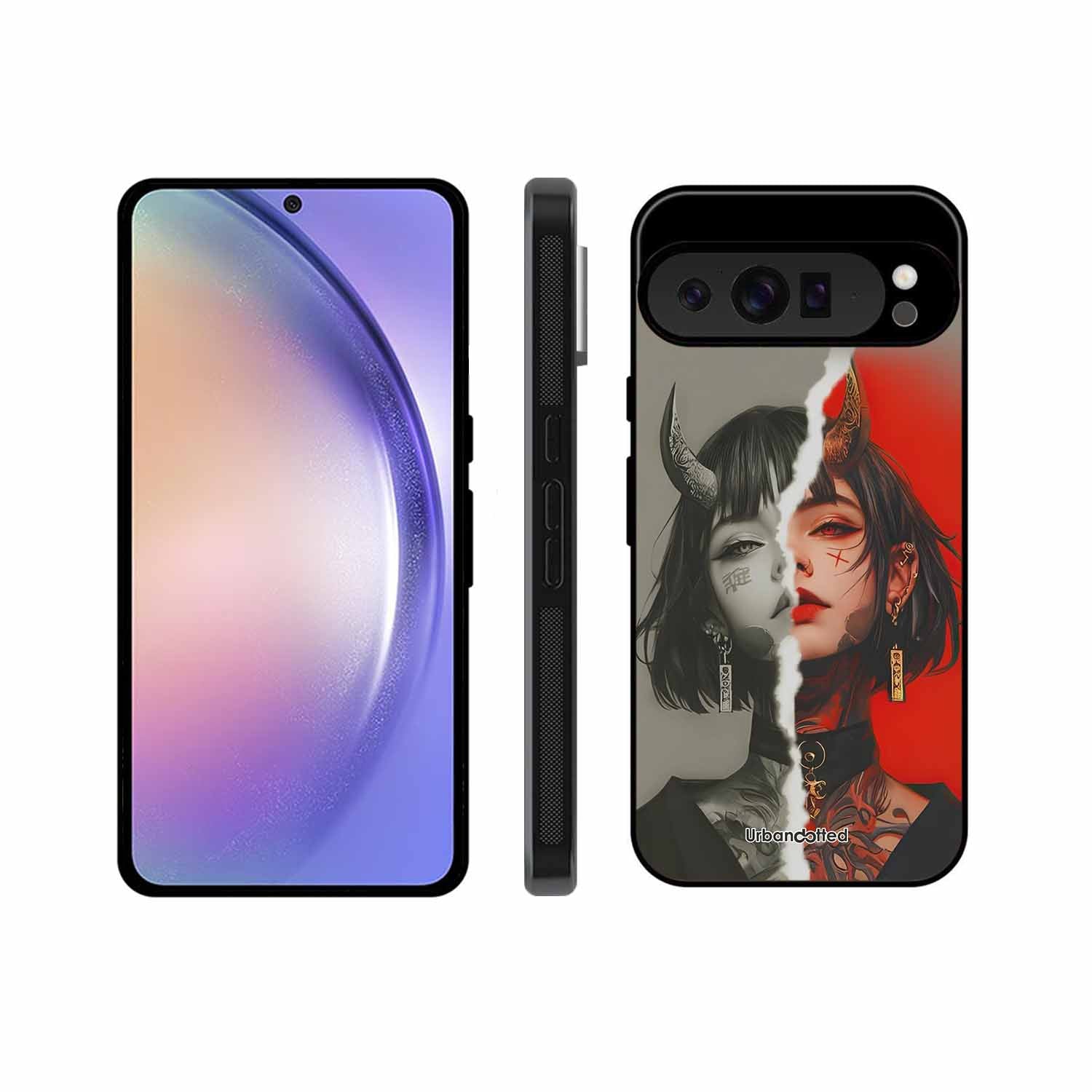 Yin Yang Demon Art Glass Case For Google Pixel 9 Pro XL