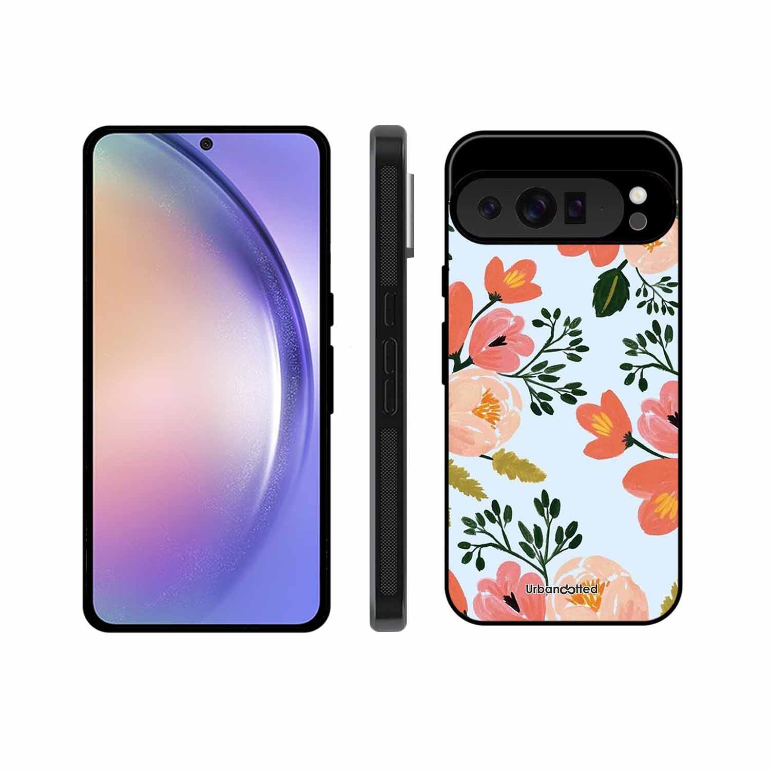 Painted Floral Bouque Glass Case For Google Pixel 9 Pro