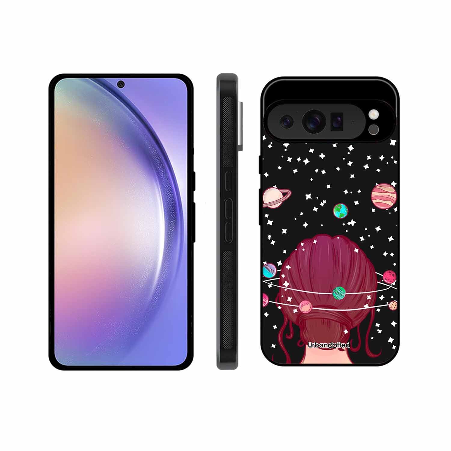 Galactic Hair Space Girl Glass Case For Google Pixel 9 Pro