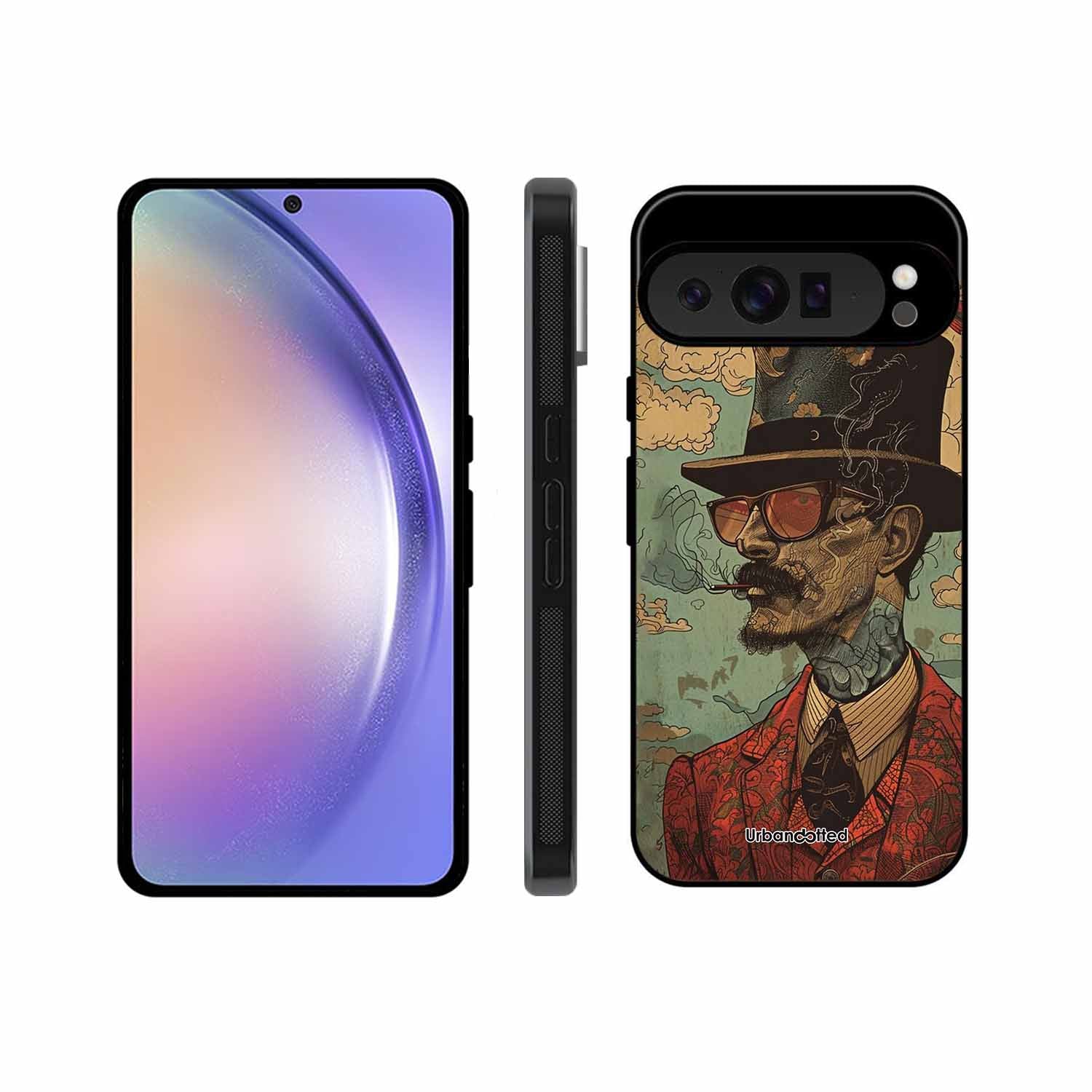 Steampunk Gentleman Smoker Glass Case For Google Pixel 9 Pro