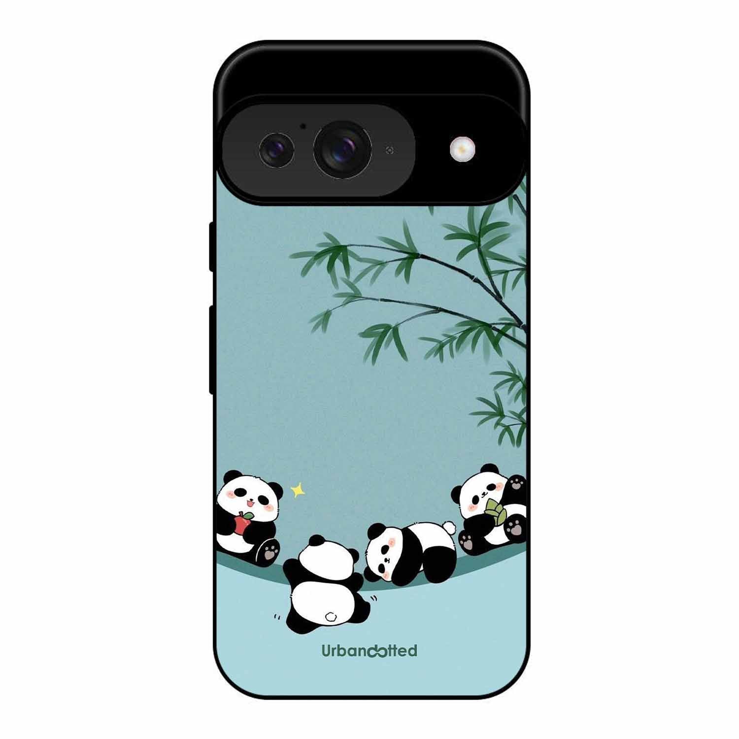Cute Resting Pandas Glass Case For Google Pixel 9