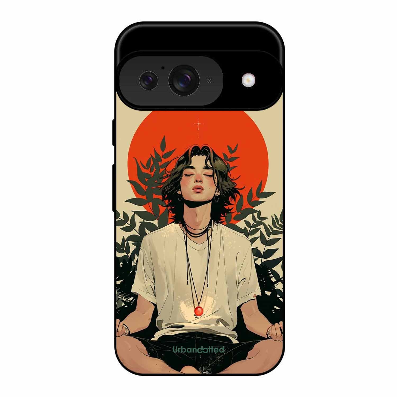 Meditating Figure Glass Case For Google Pixel 9