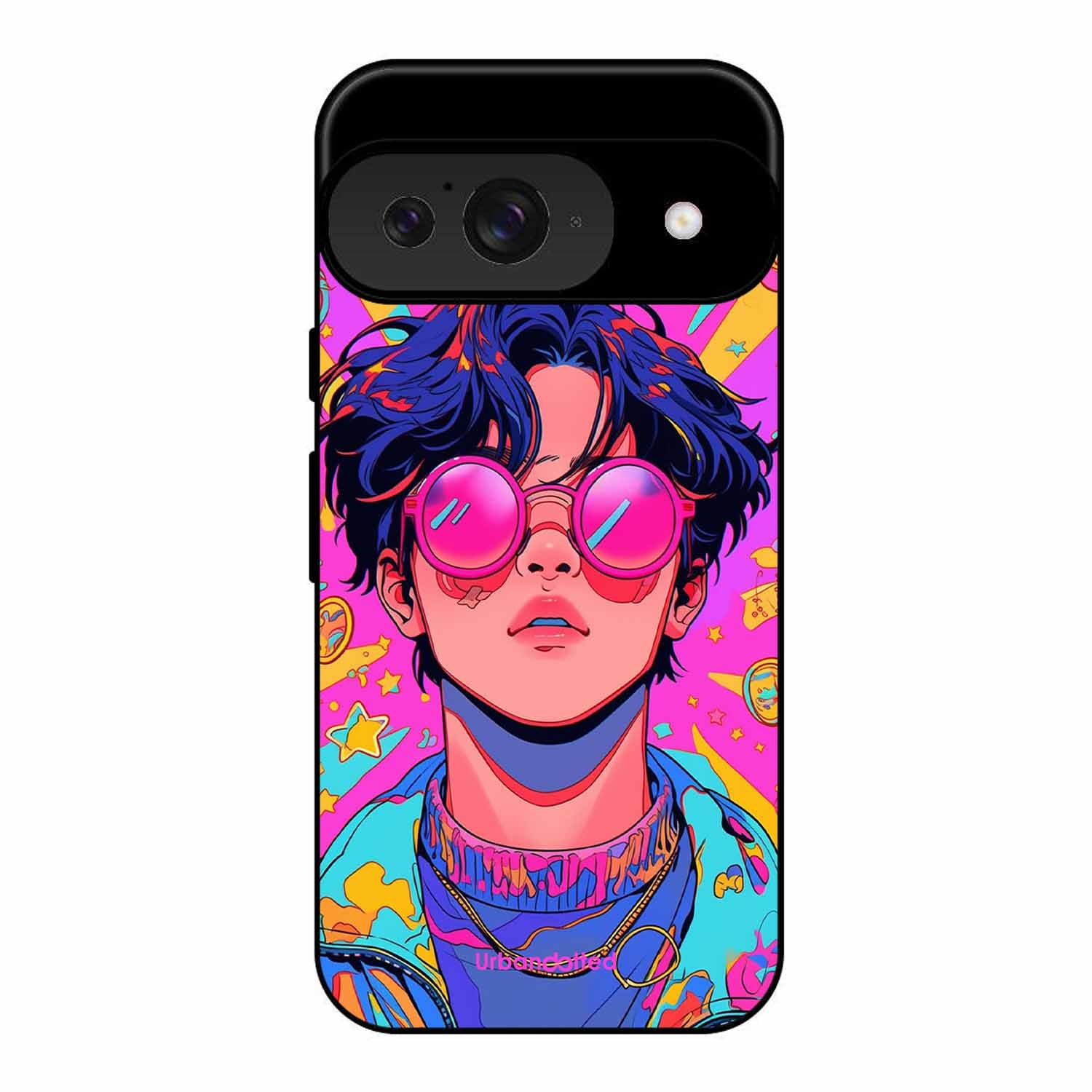 Neon Vibes Portrait Glass Case For Google Pixel 9