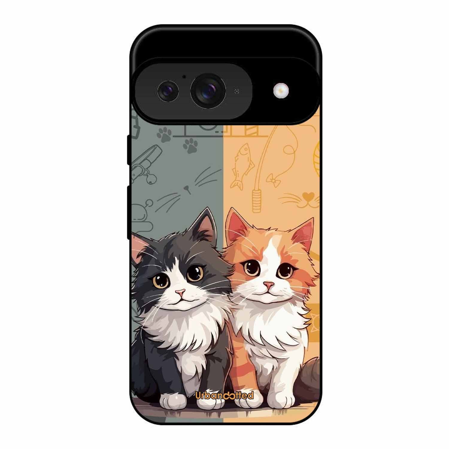 Yin and Yang Cats Glass Case For Google Pixel 9