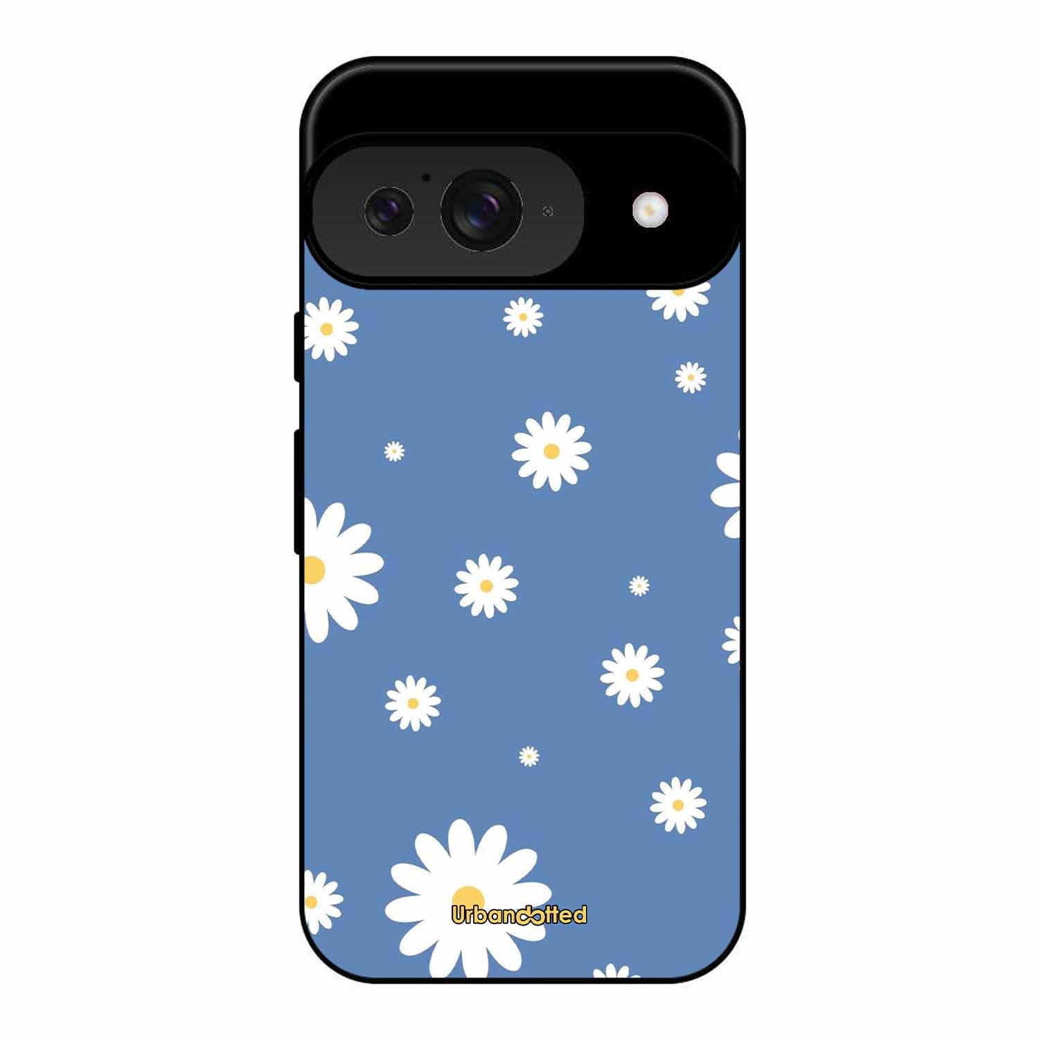 Blue Daisy Meadow Glass Case For Google Pixel 9