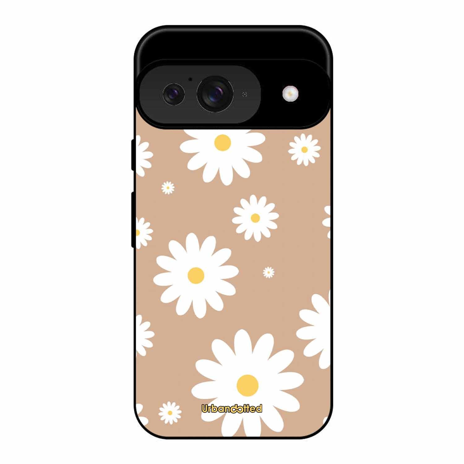 Tan Daisy Field Glass Case For Google Pixel 9