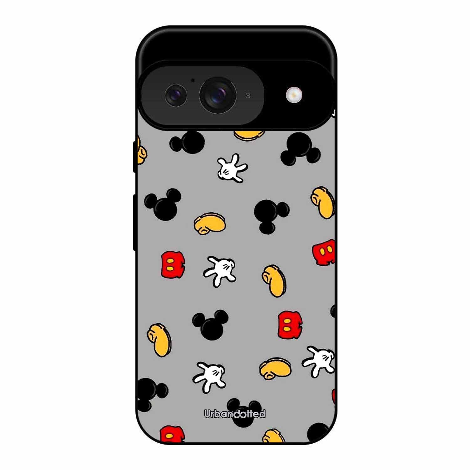 Whimsical Mouse Pattern Glass Case For Google Pixel 9